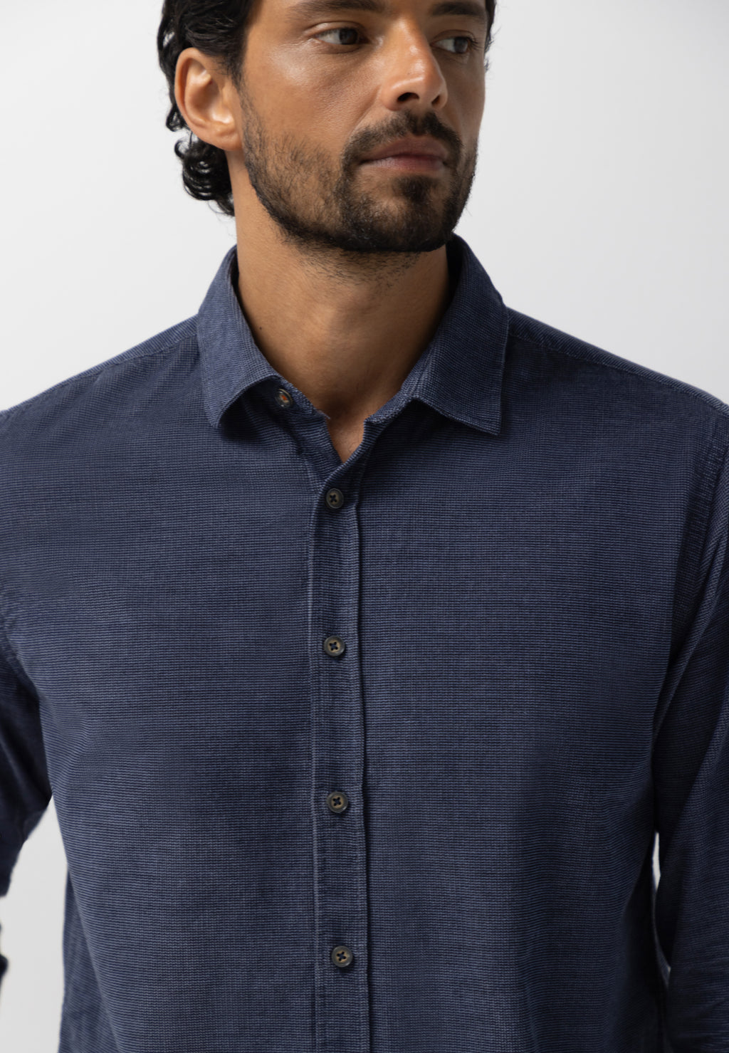 Chemise en velours à motif chiné