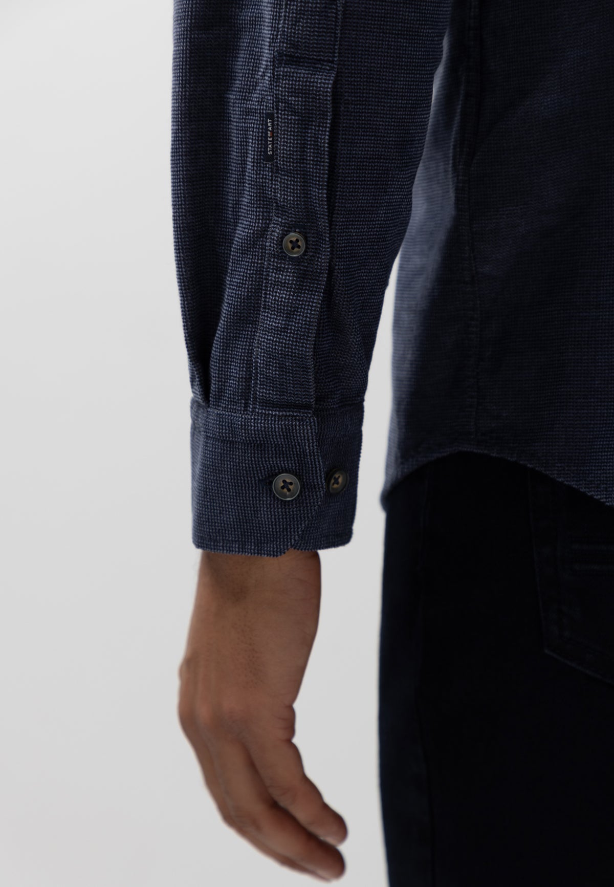 Chemise en velours à motif chiné