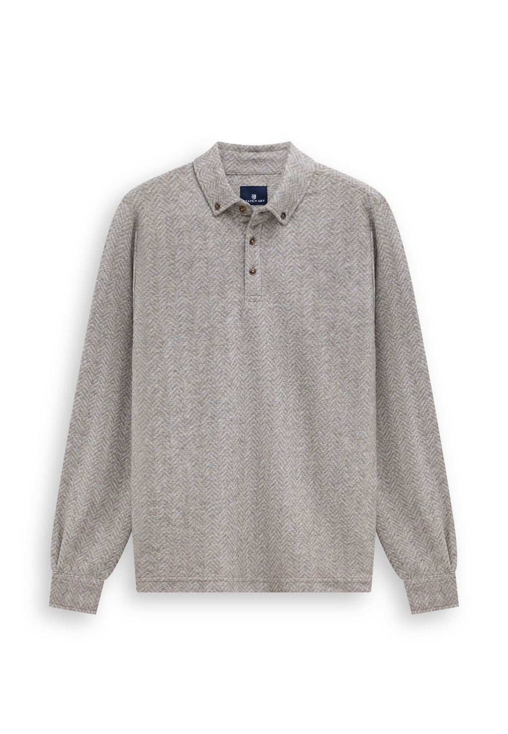 Jersey polo met visgraatmotief