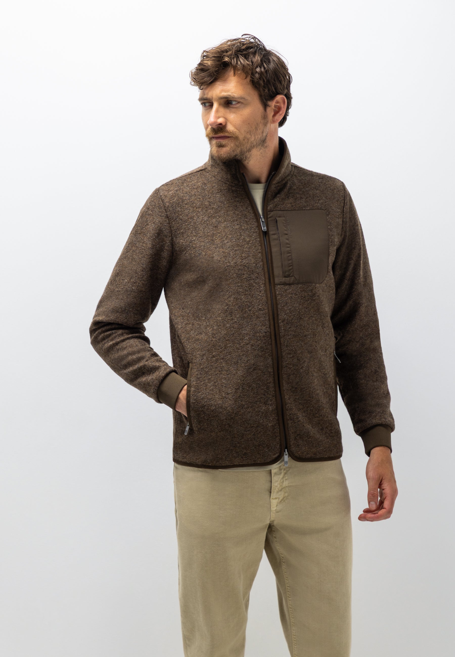 Cardigan molletonné chiné