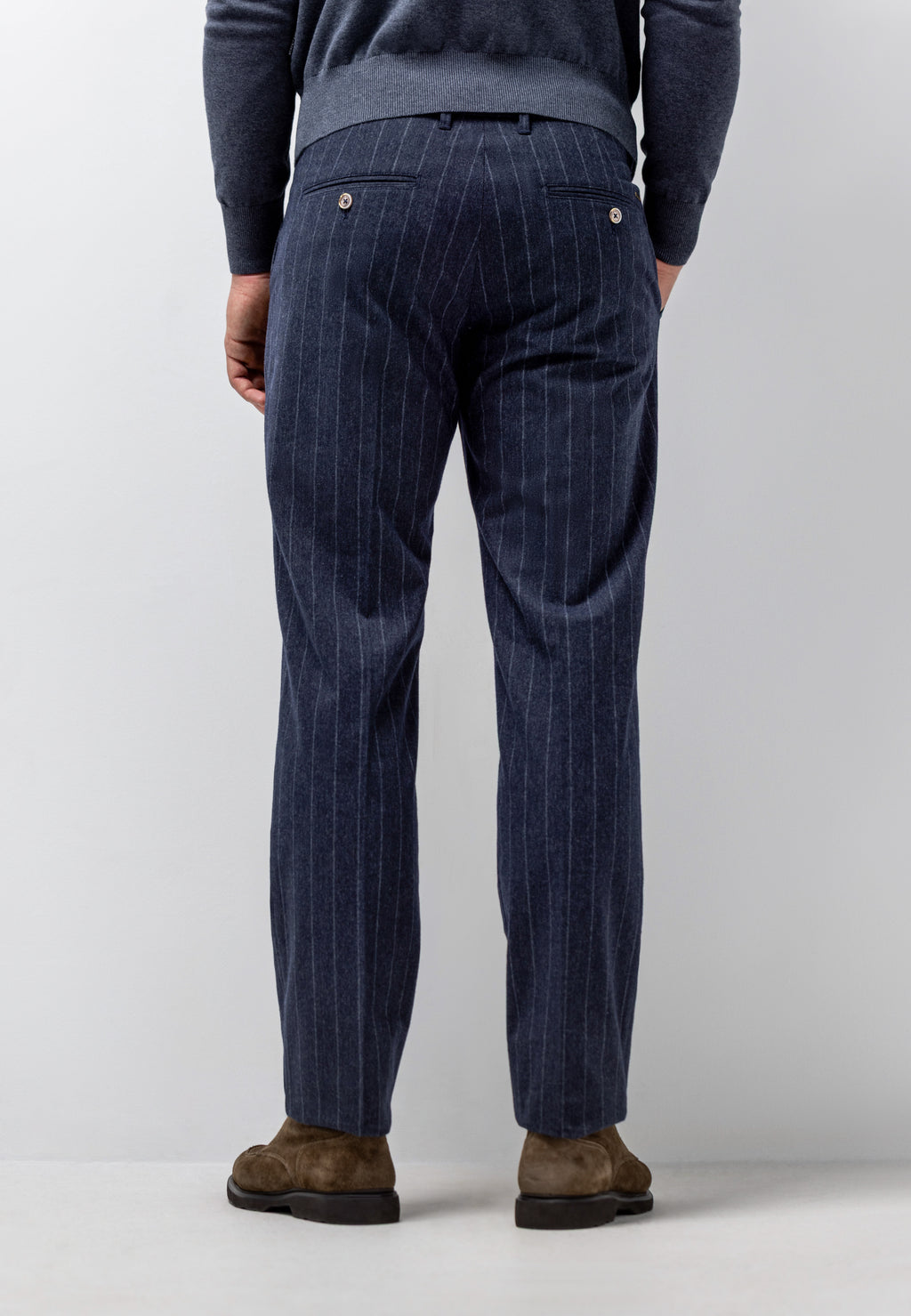 NAVIGATOR gestreepte chino in stretchshof