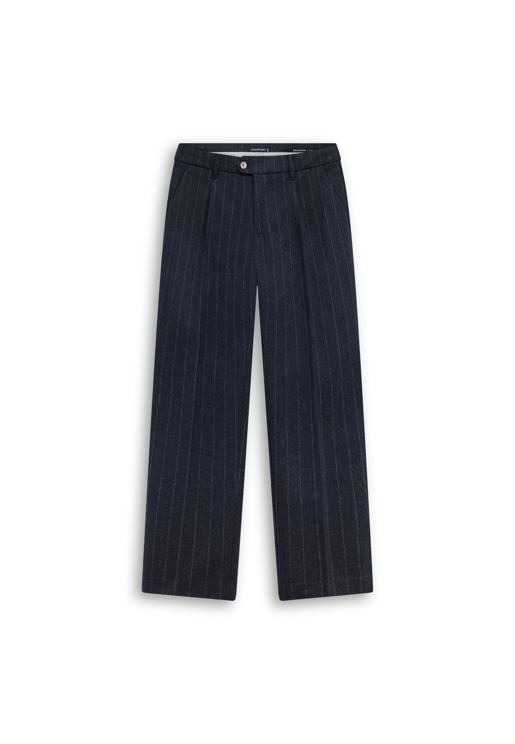 NAVIGATOR gestreepte chino in stretchshof