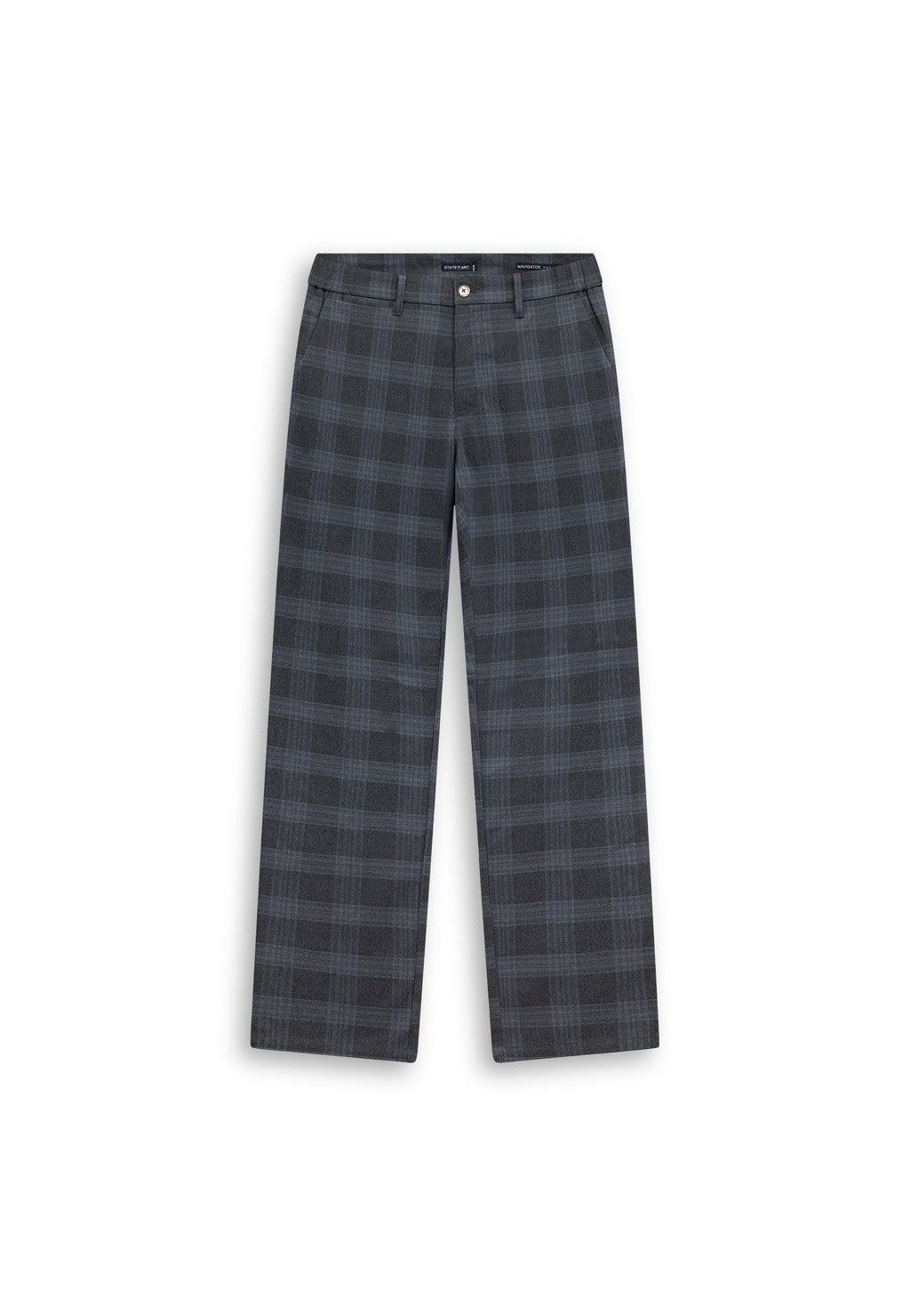 NAVIGATOR geruite chino in stretchstof