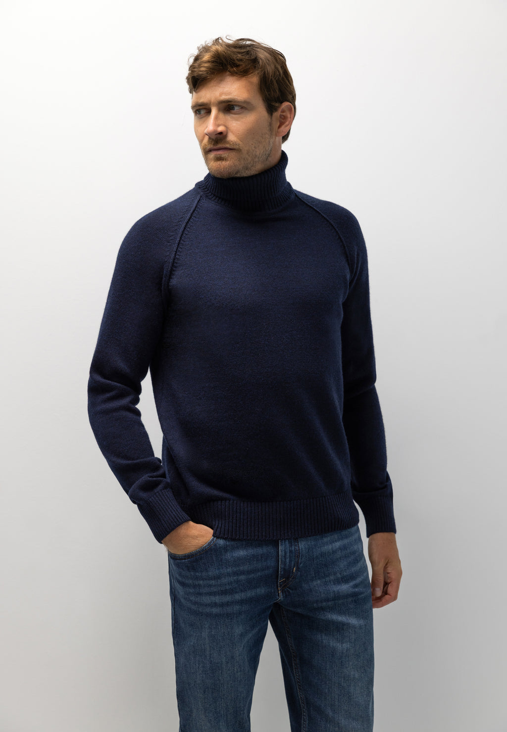 Pull ATELIER en laine à col roulé