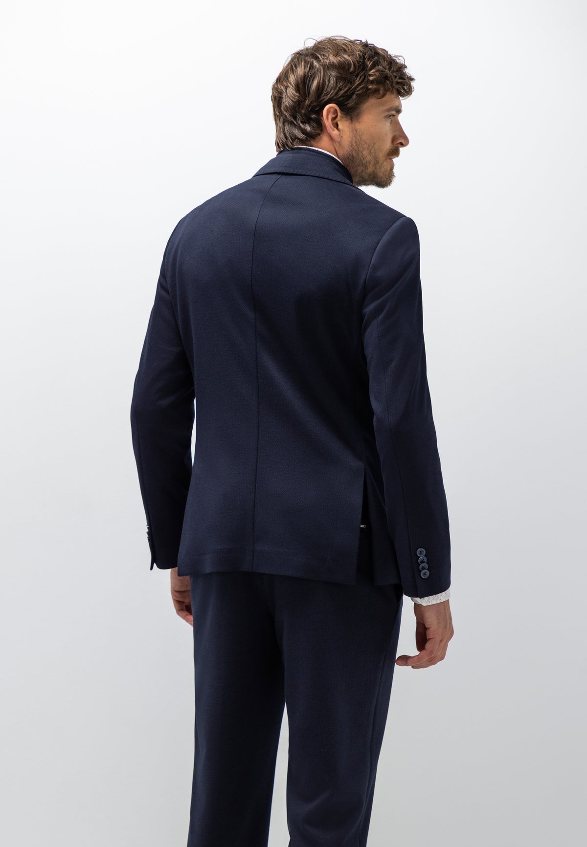 Gemêleerde blazer met visgraatdessin