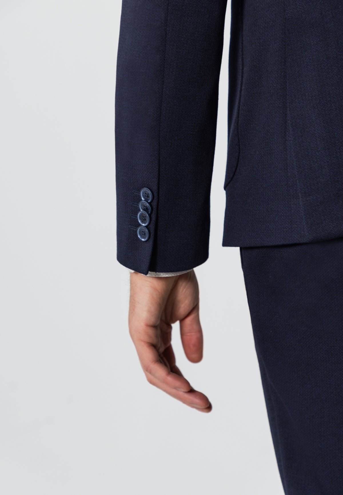 Gemêleerde blazer met visgraatdessin