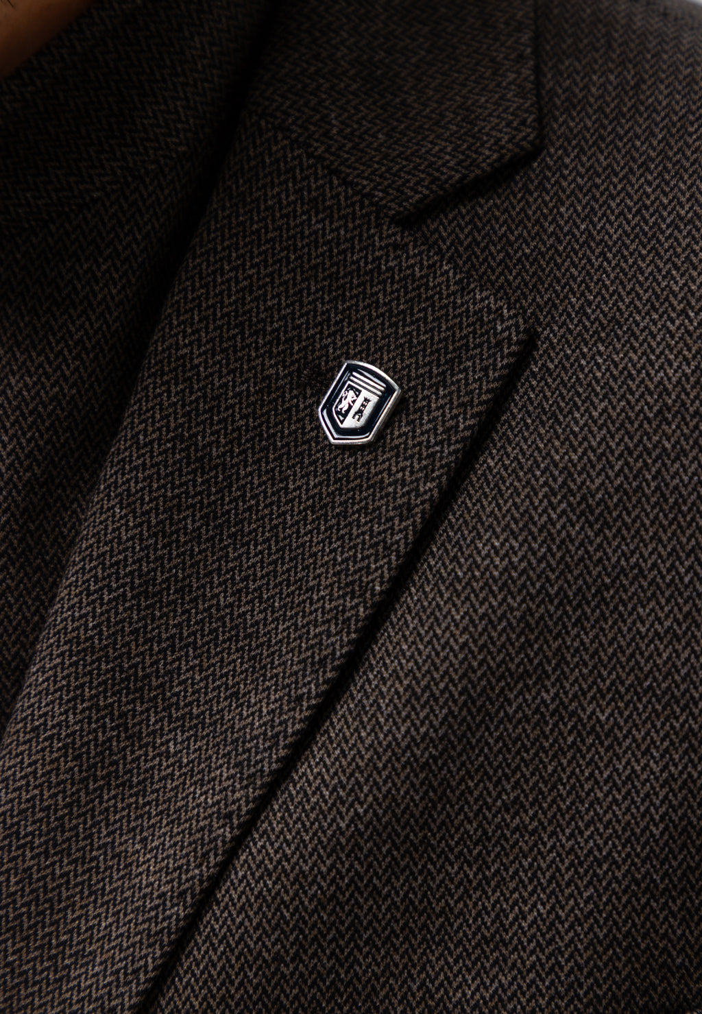Blazer chiné à motif chevrons