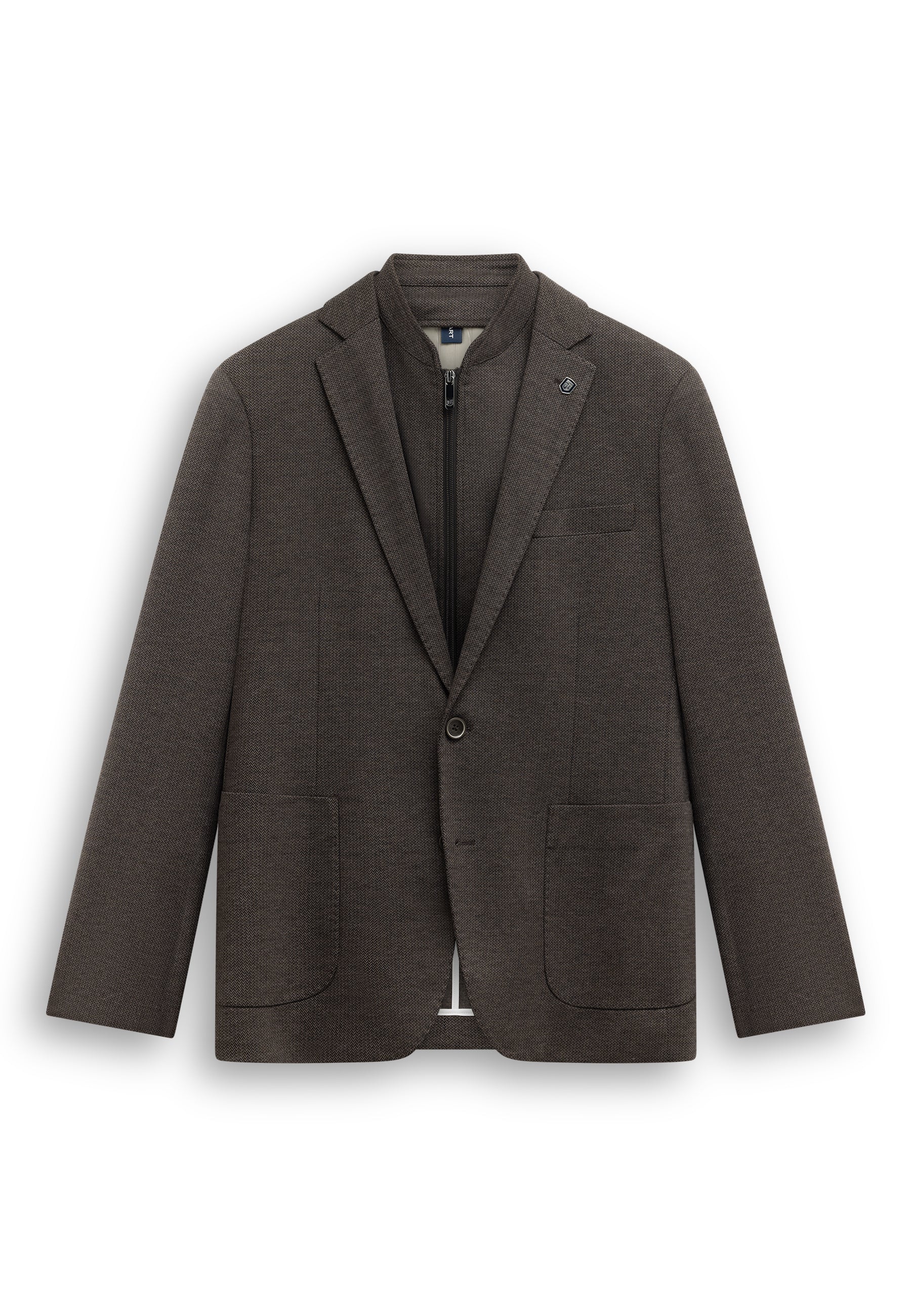 Blazer chiné à motif chevrons