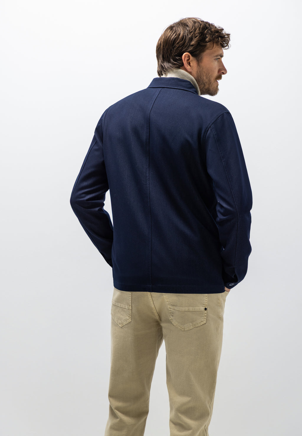 Blazer met denimstructuur