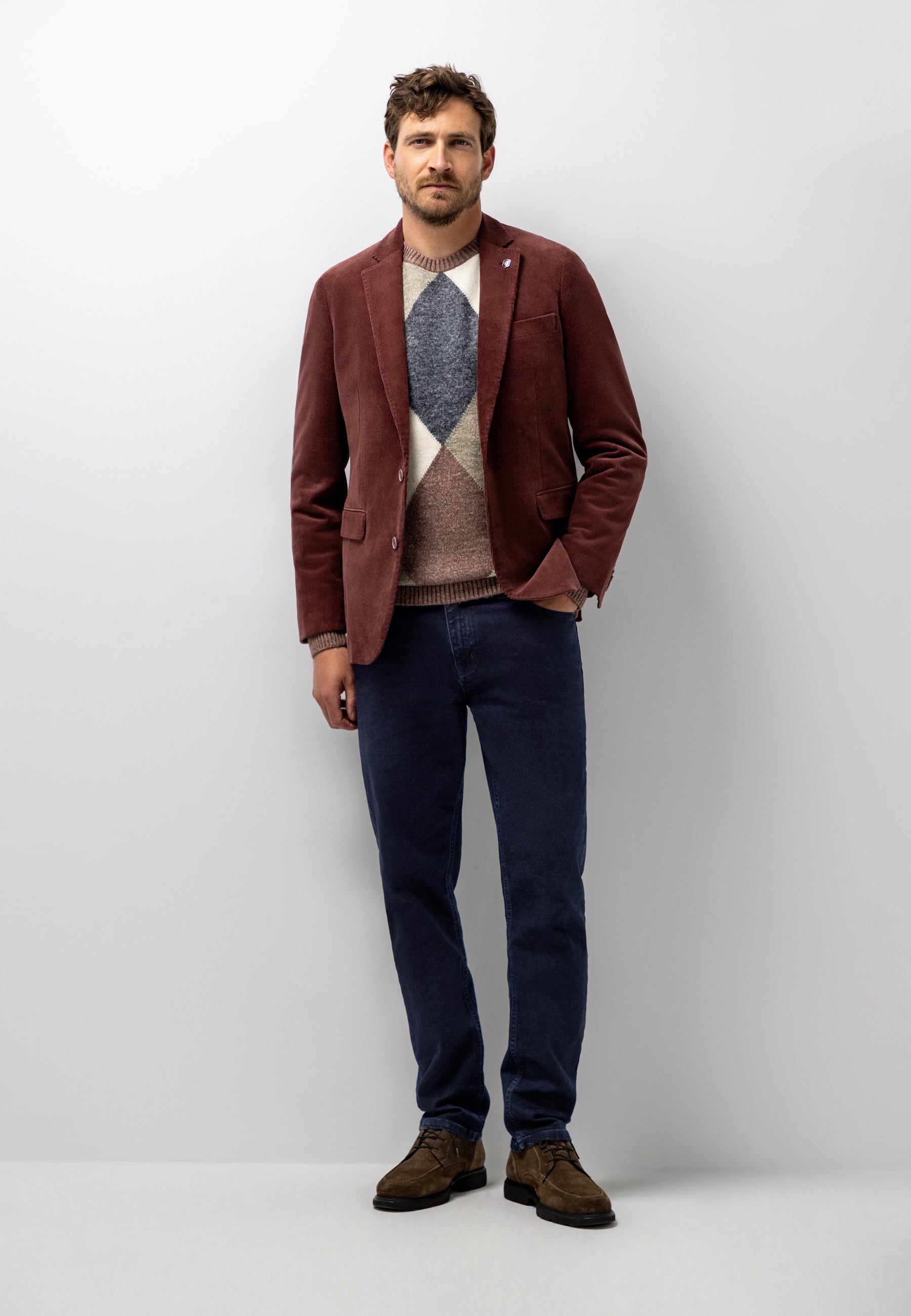 Corduroy blazer van katoenmix