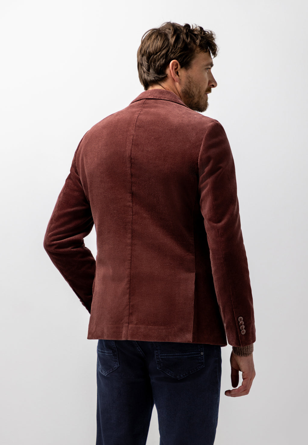 Blazer en velours côtelé de coton mélangé
