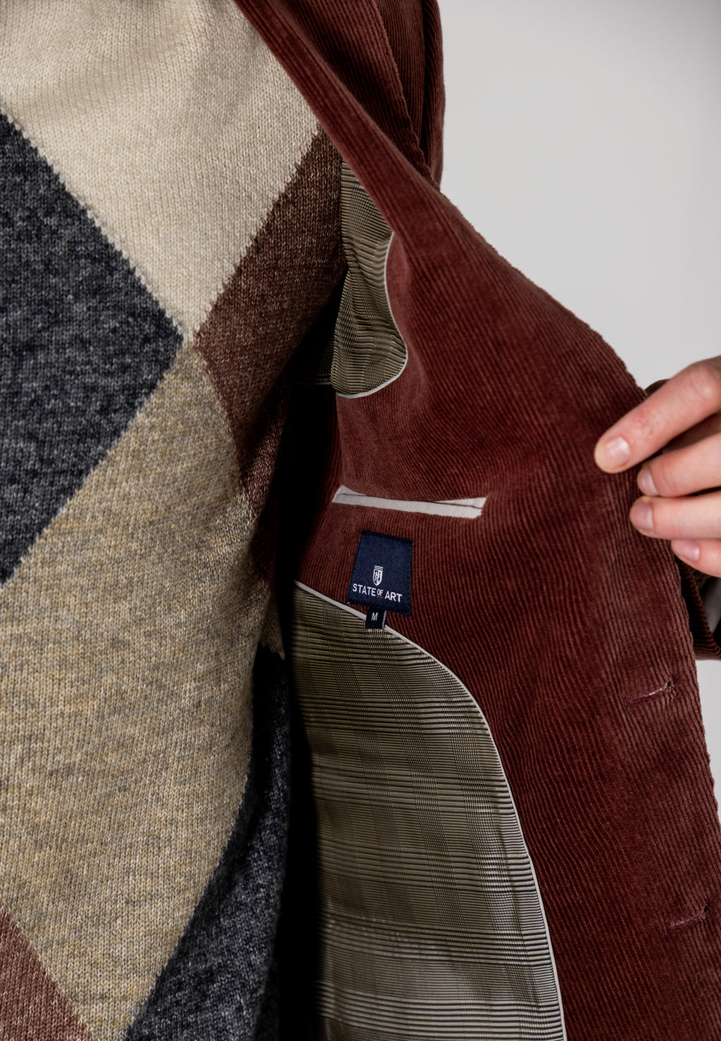 Blazer en velours côtelé de coton mélangé
