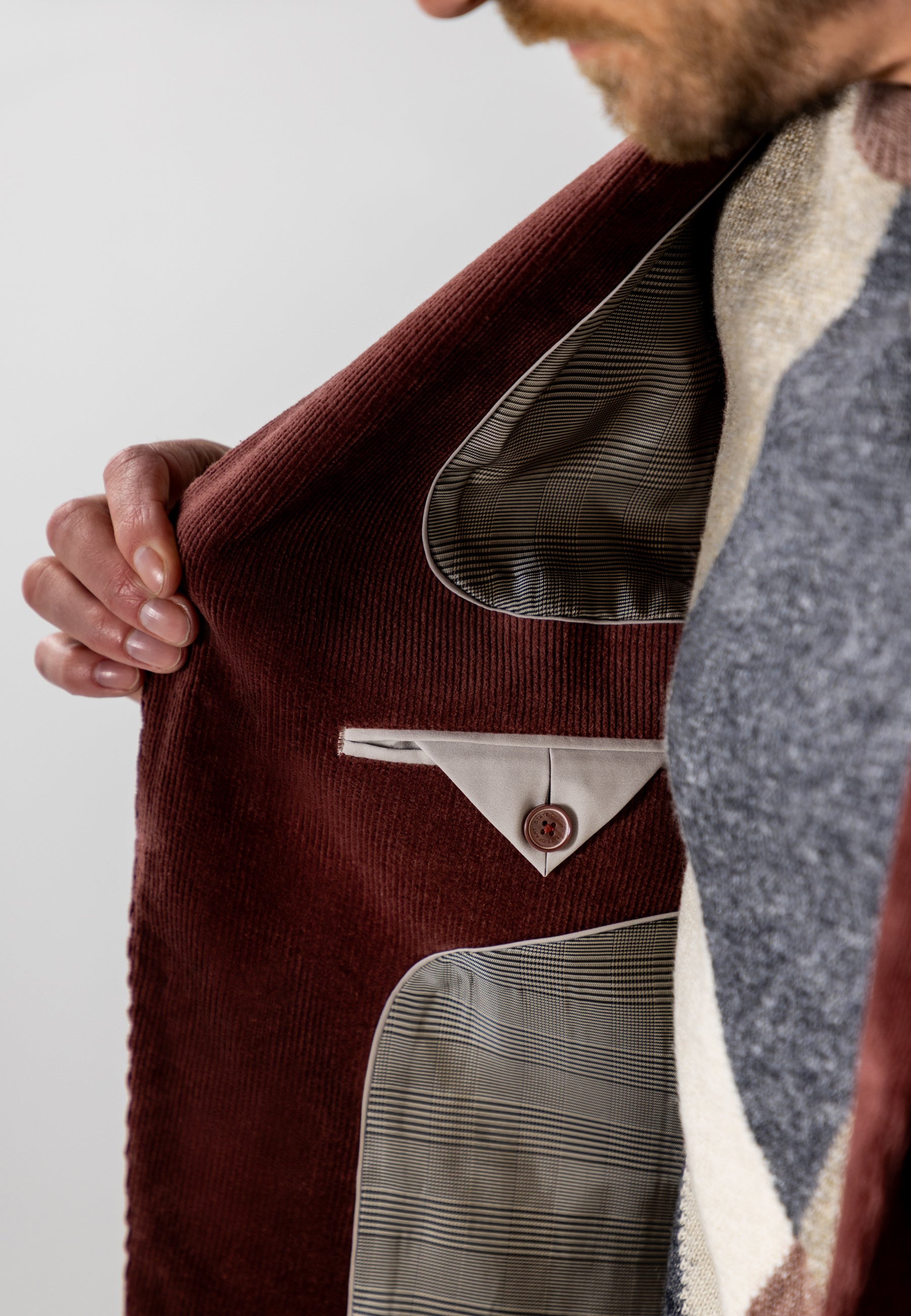 Blazer en velours côtelé de coton mélangé