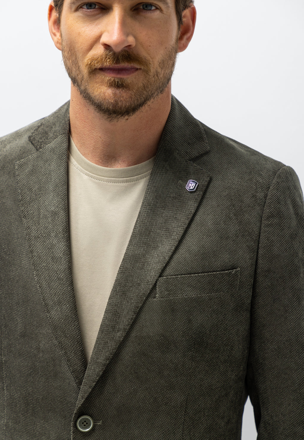 Gemêleerde blazer met reverskraag
