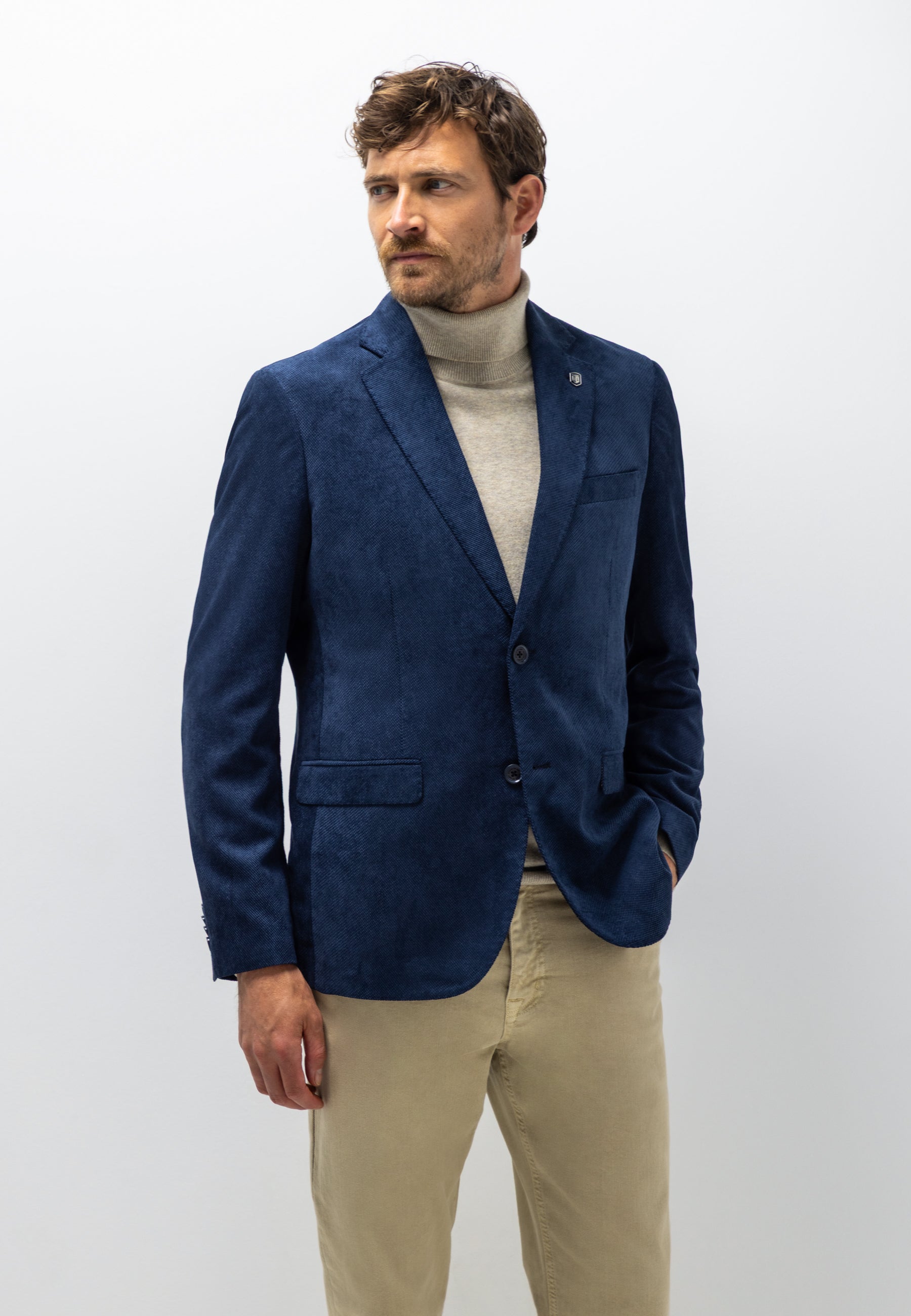 Gemêleerde blazer met reverskraag
