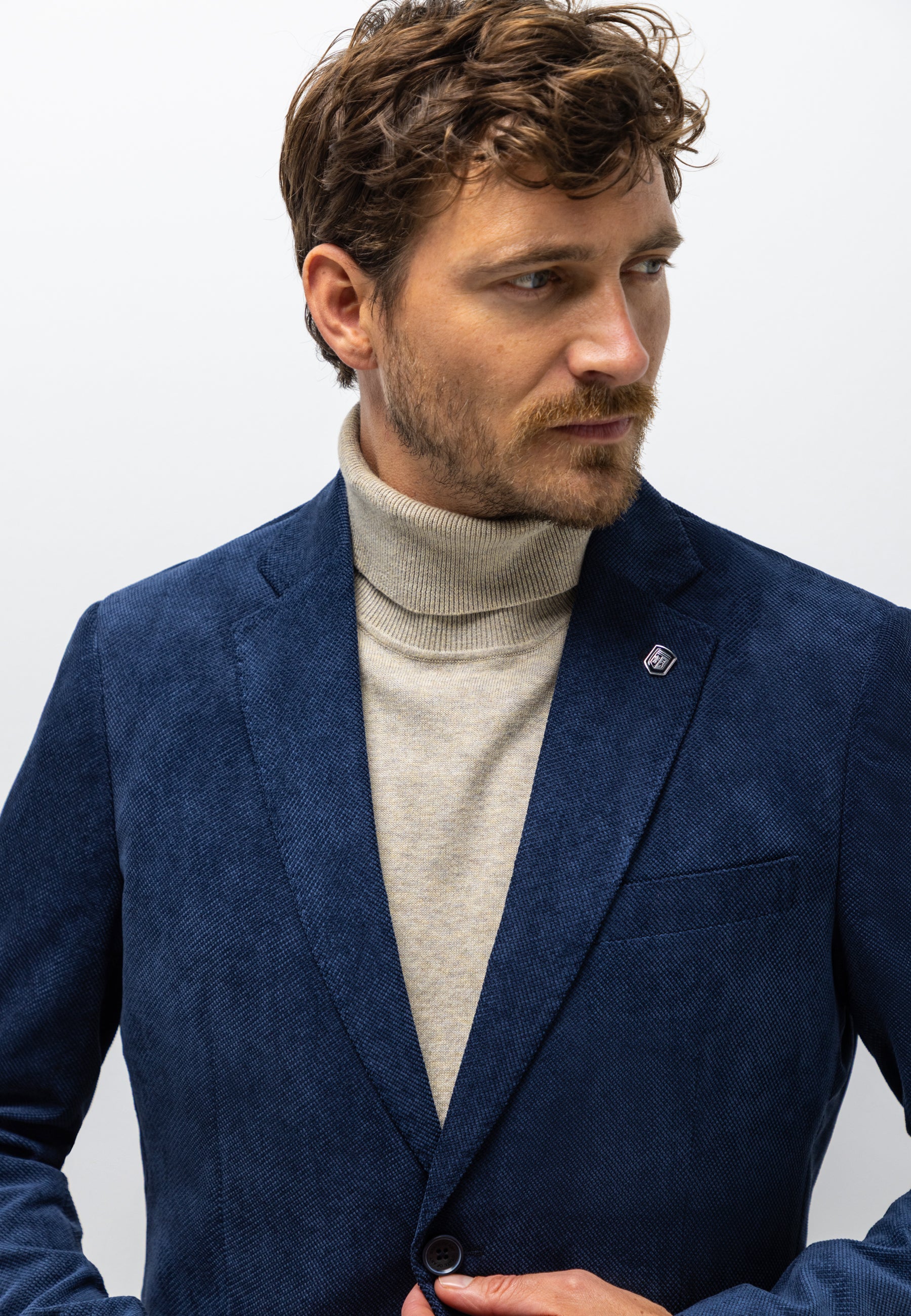 Gemêleerde blazer met reverskraag