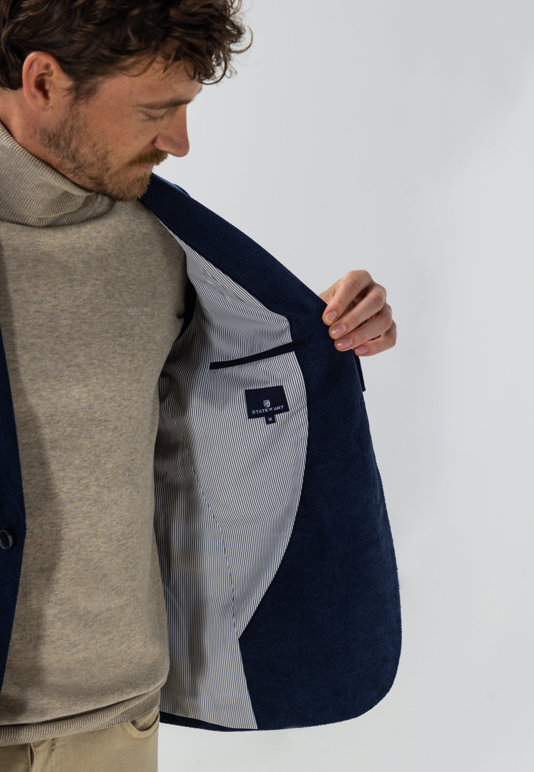 Gemêleerde blazer met reverskraag