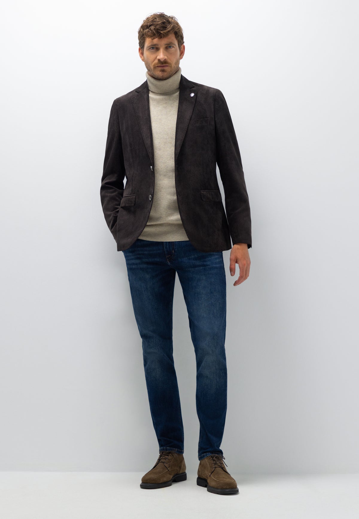 Blazer chiné à col à revers