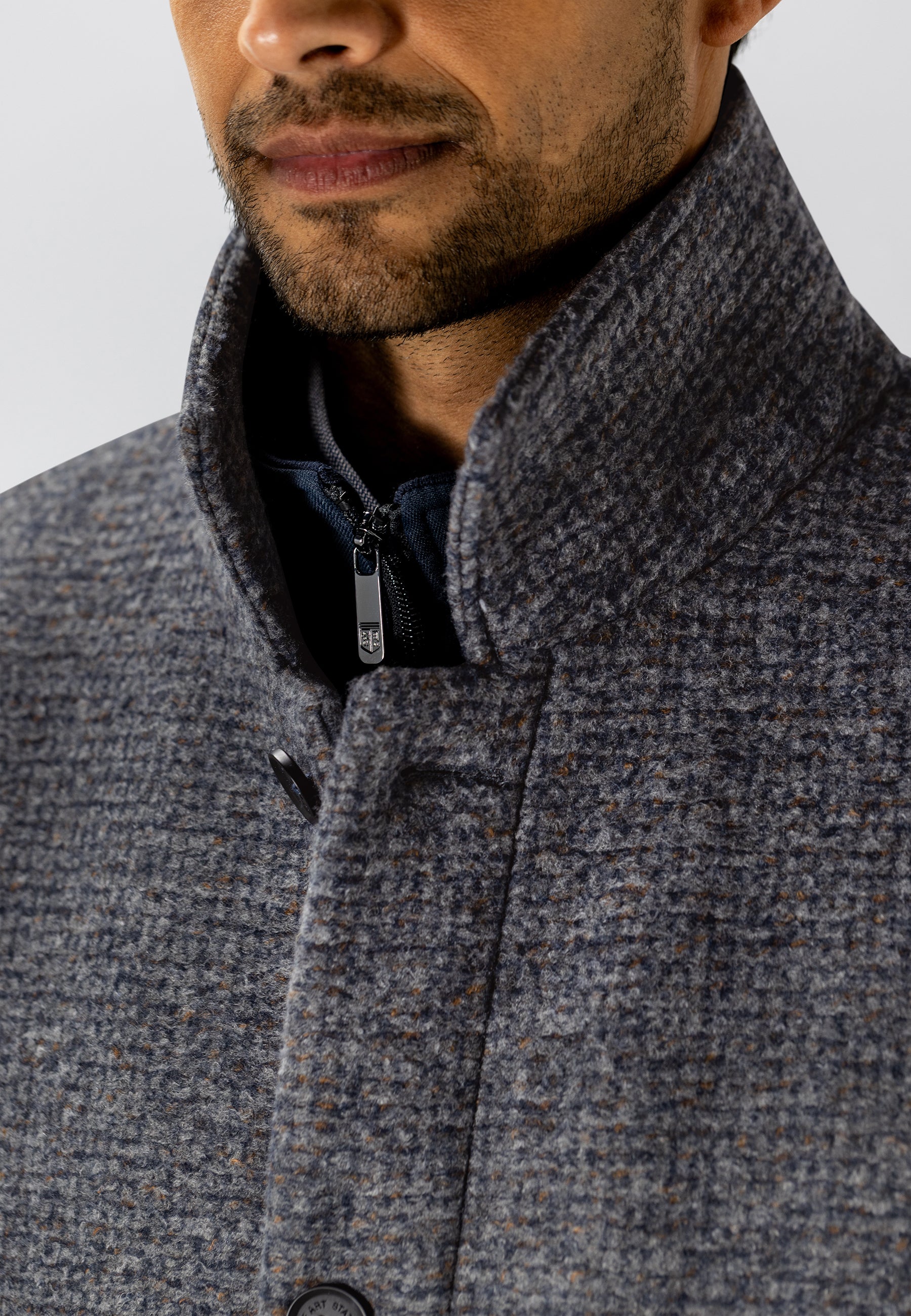Manteau à carreaux en mélange de laine