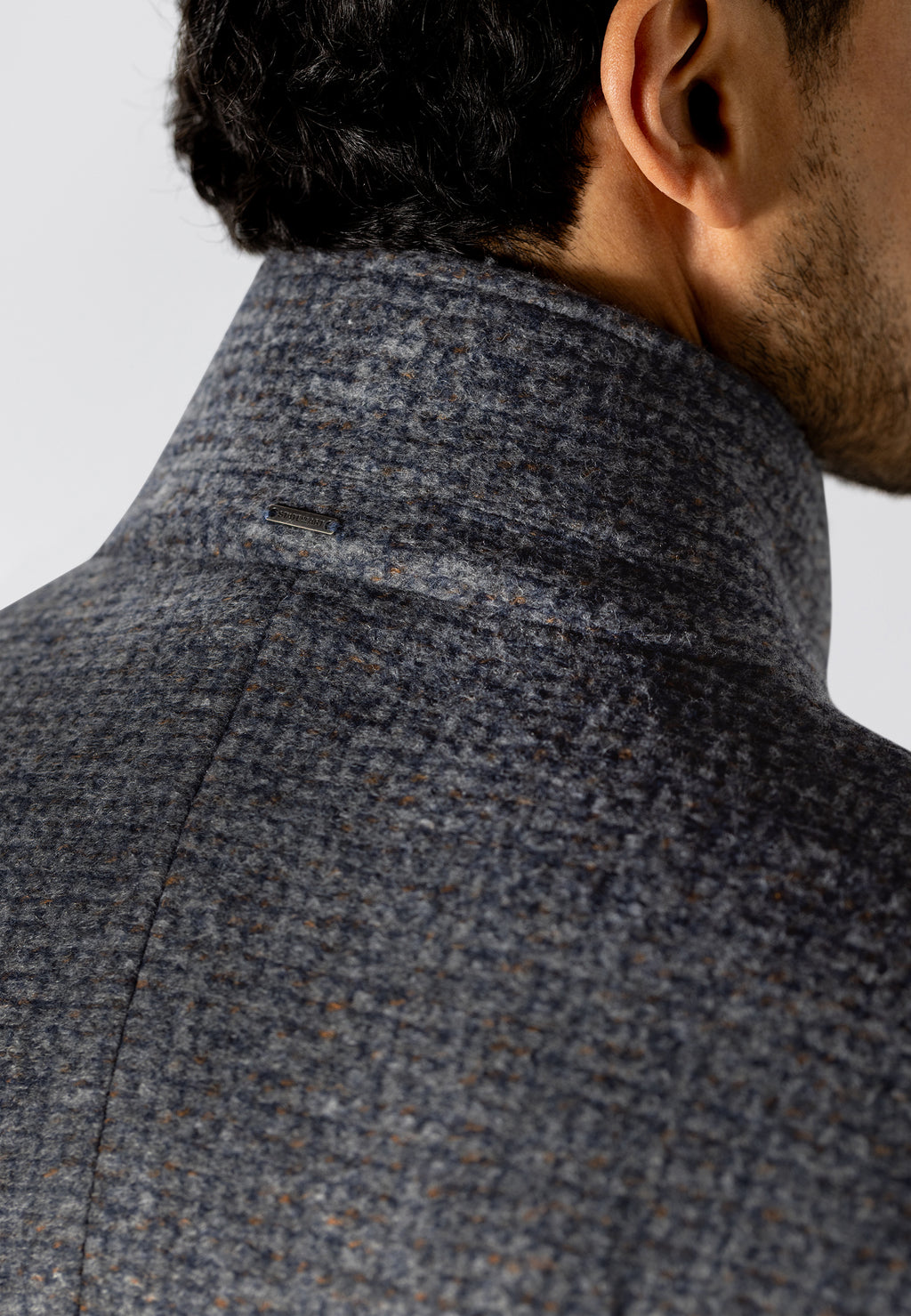 Manteau à carreaux en mélange de laine
