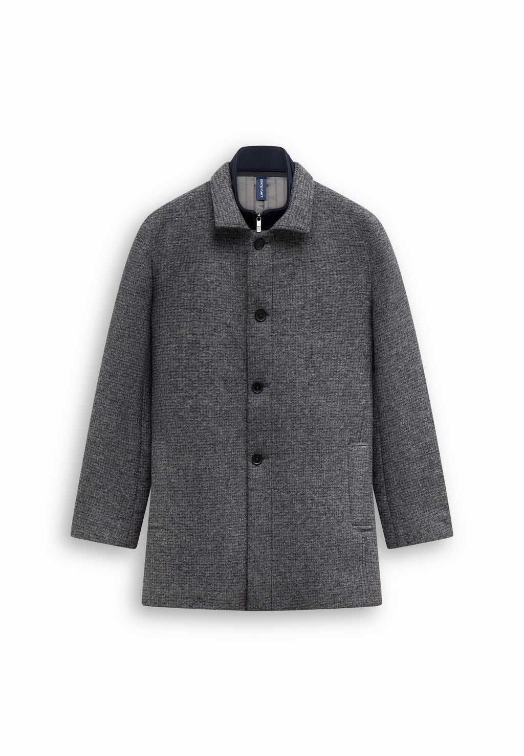 Manteau à carreaux en mélange de laine