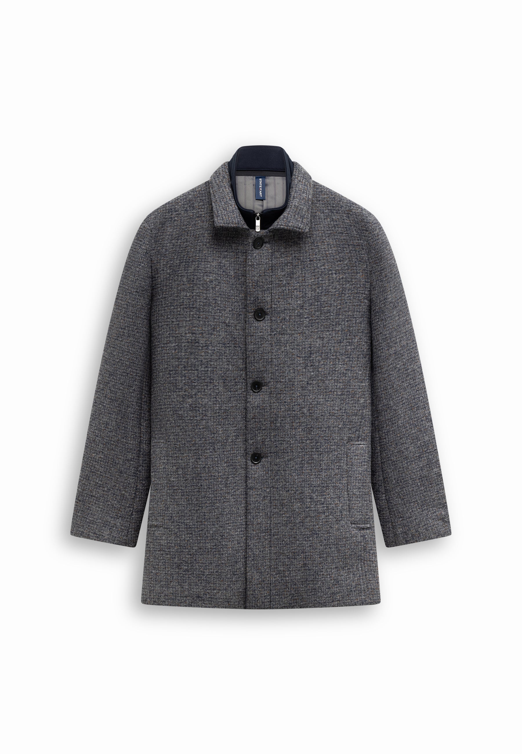 Manteau à carreaux en mélange de laine