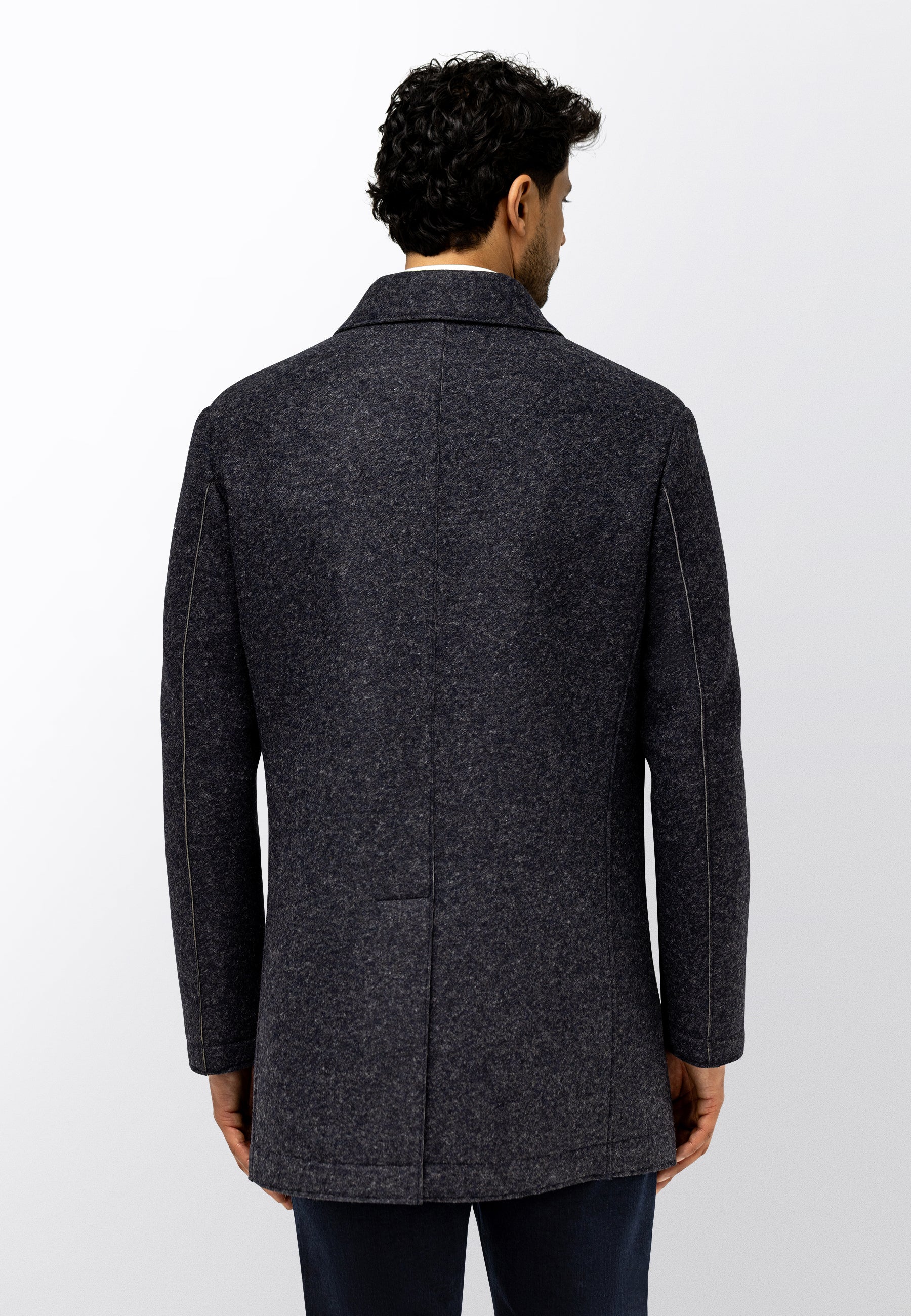 Manteau chiné en mélange de laine