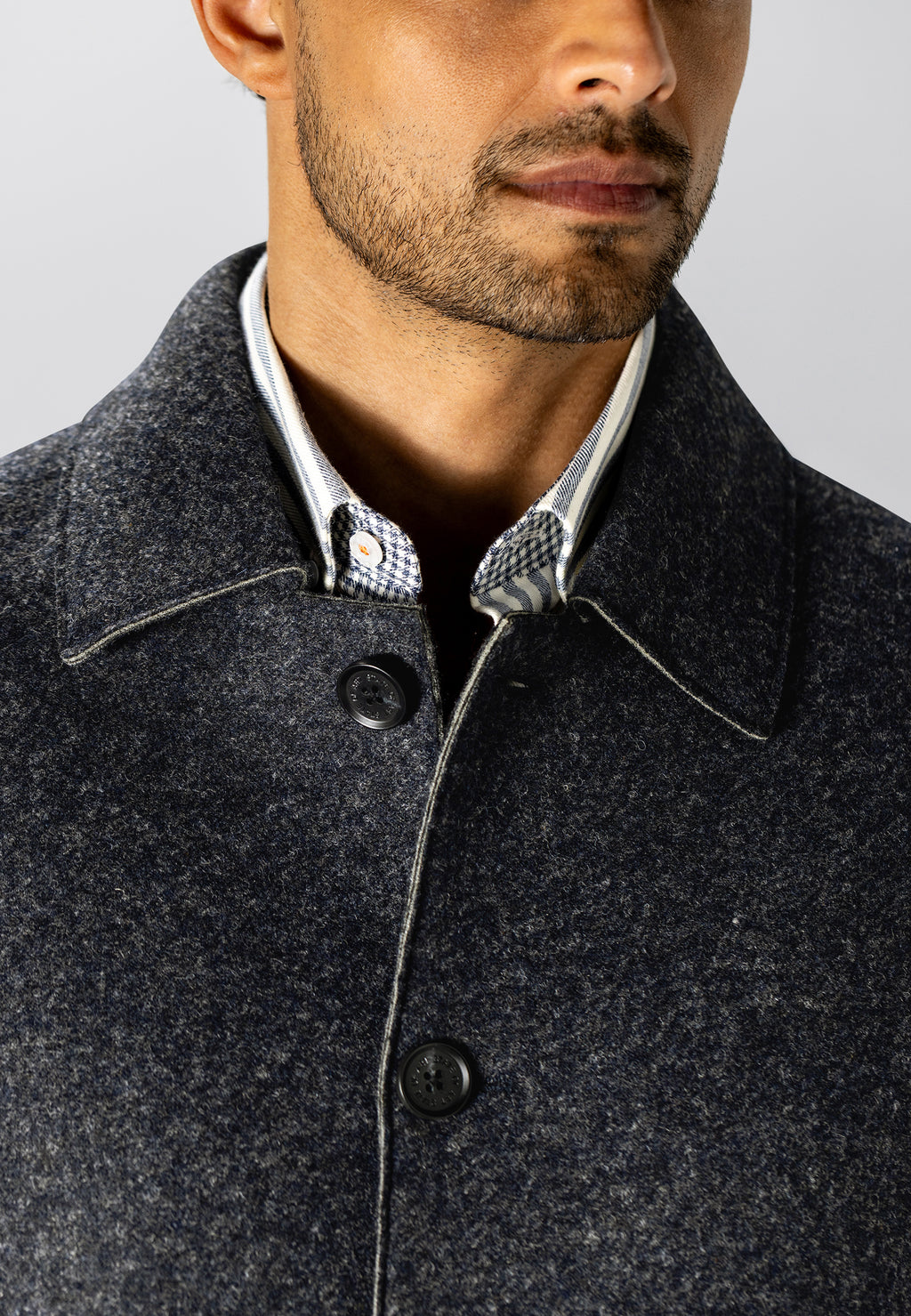 Manteau chiné en mélange de laine