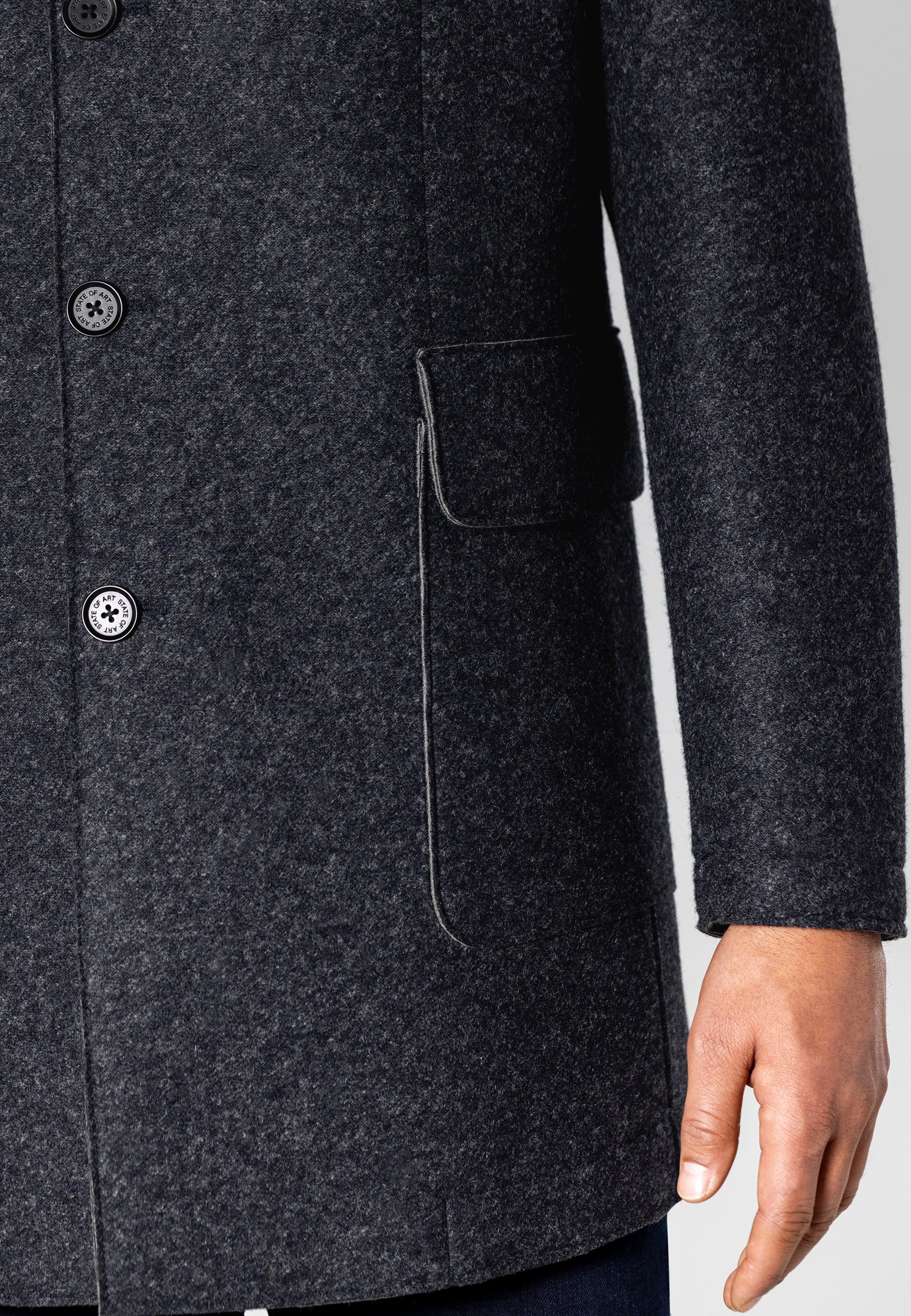 Manteau chiné en mélange de laine