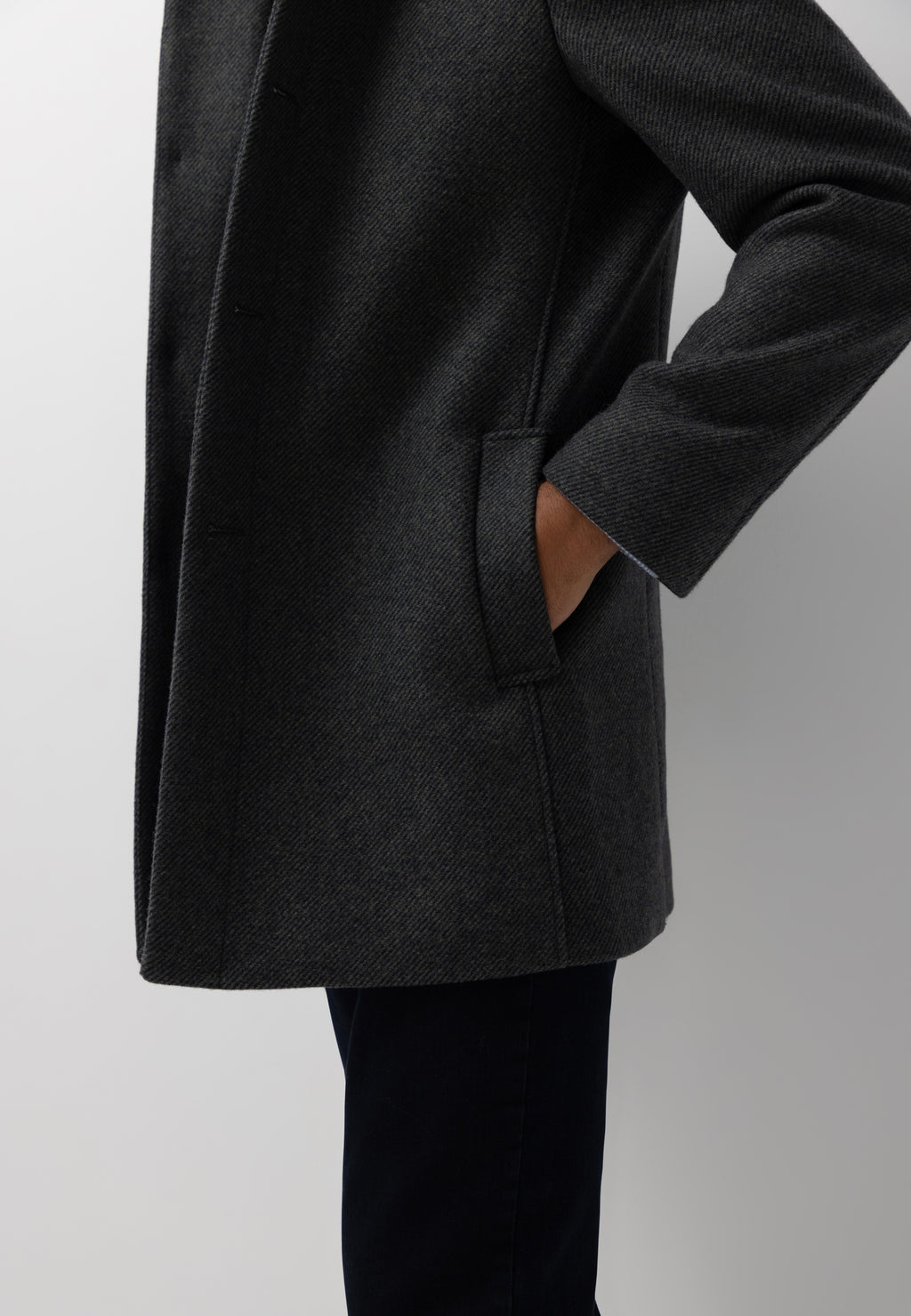 Manteau chiné avec empiècement zippé