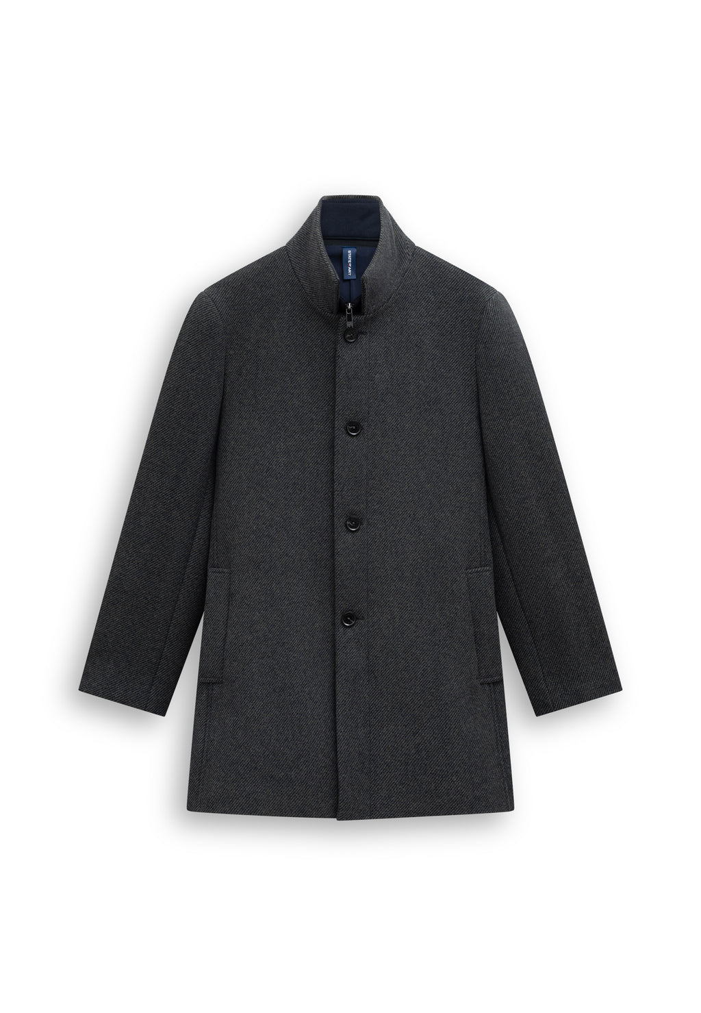 Manteau chiné avec empiècement zippé