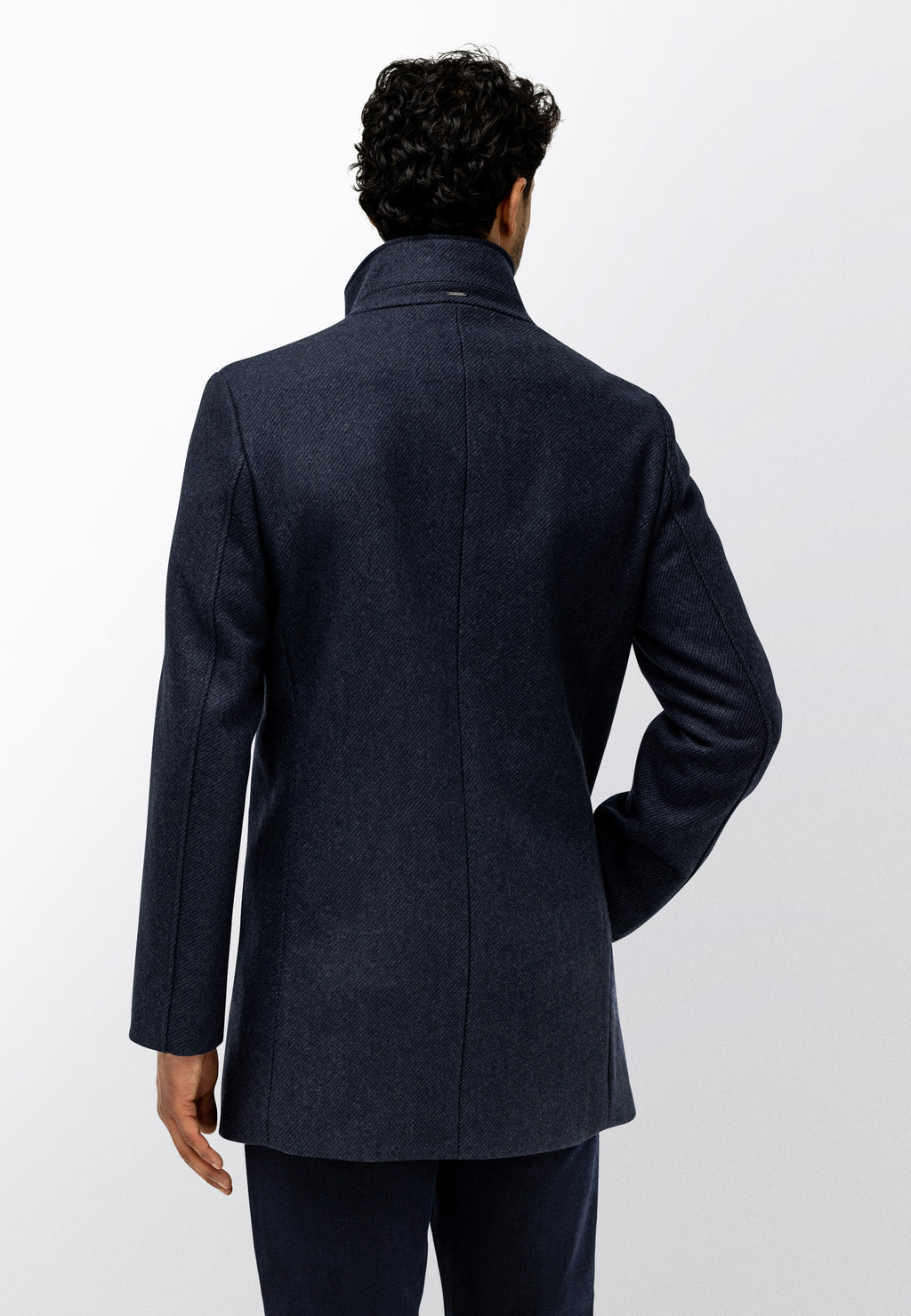Manteau chiné avec empiècement zippé