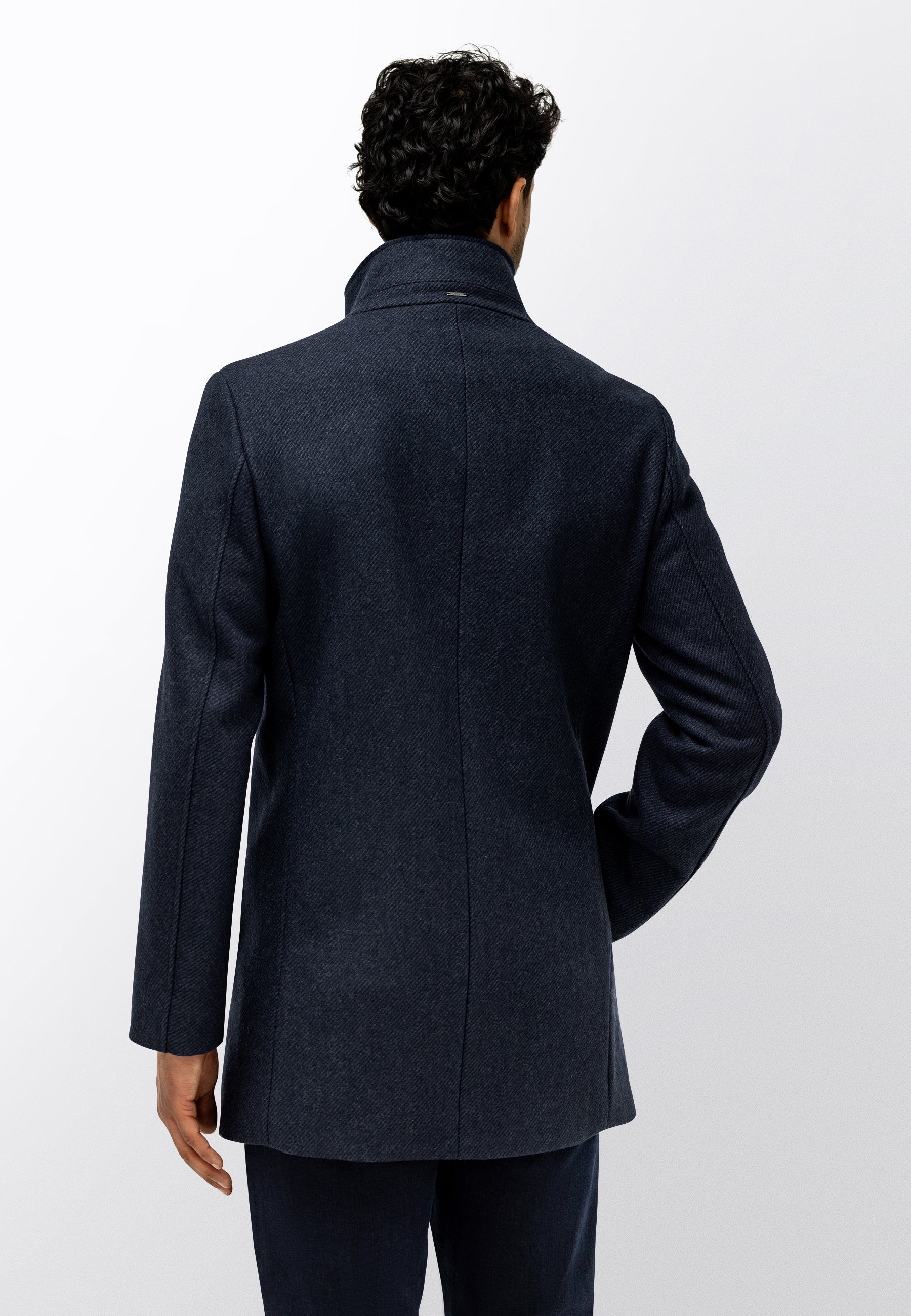 Manteau chiné avec empiècement zippé