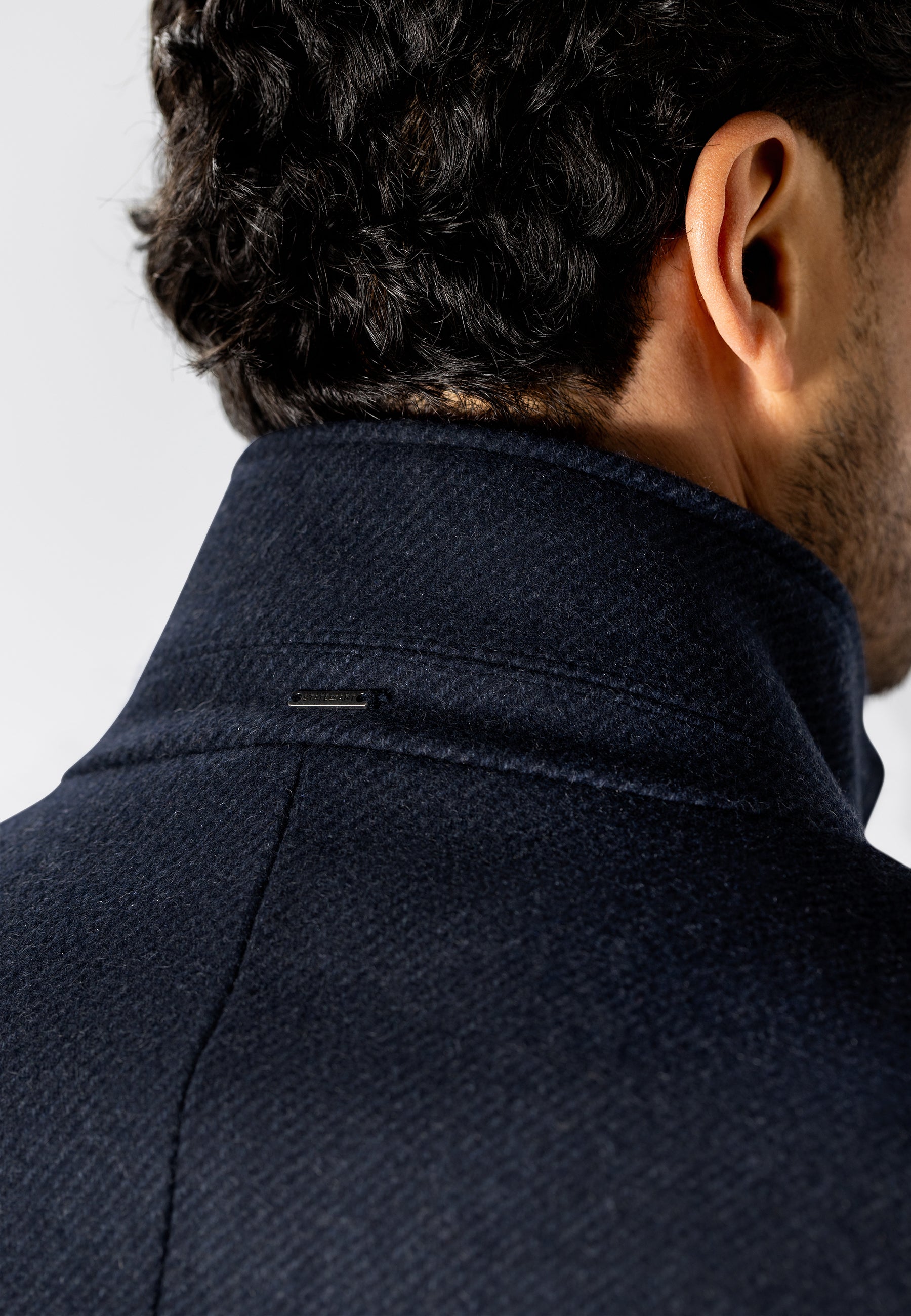 Manteau chiné avec empiècement zippé