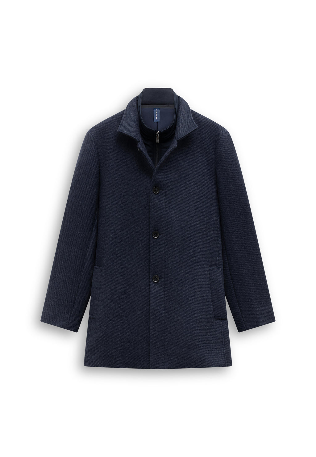Manteau chiné avec empiècement zippé