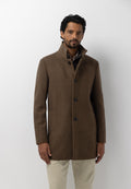 Manteau chiné avec empiècement zippé