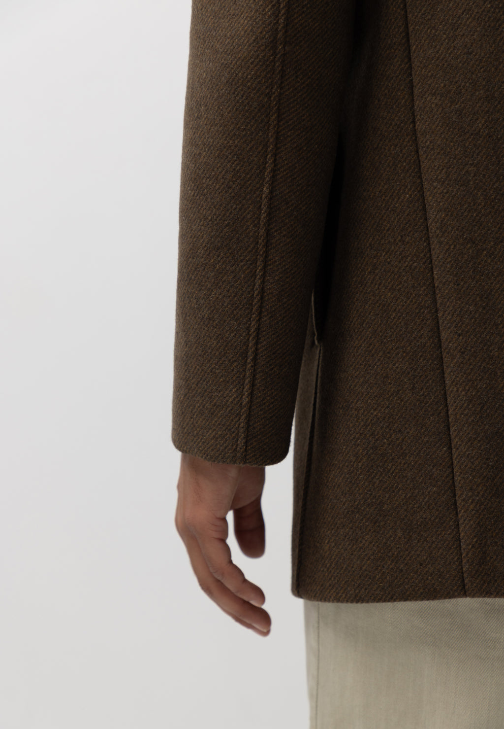 Manteau chiné avec empiècement zippé