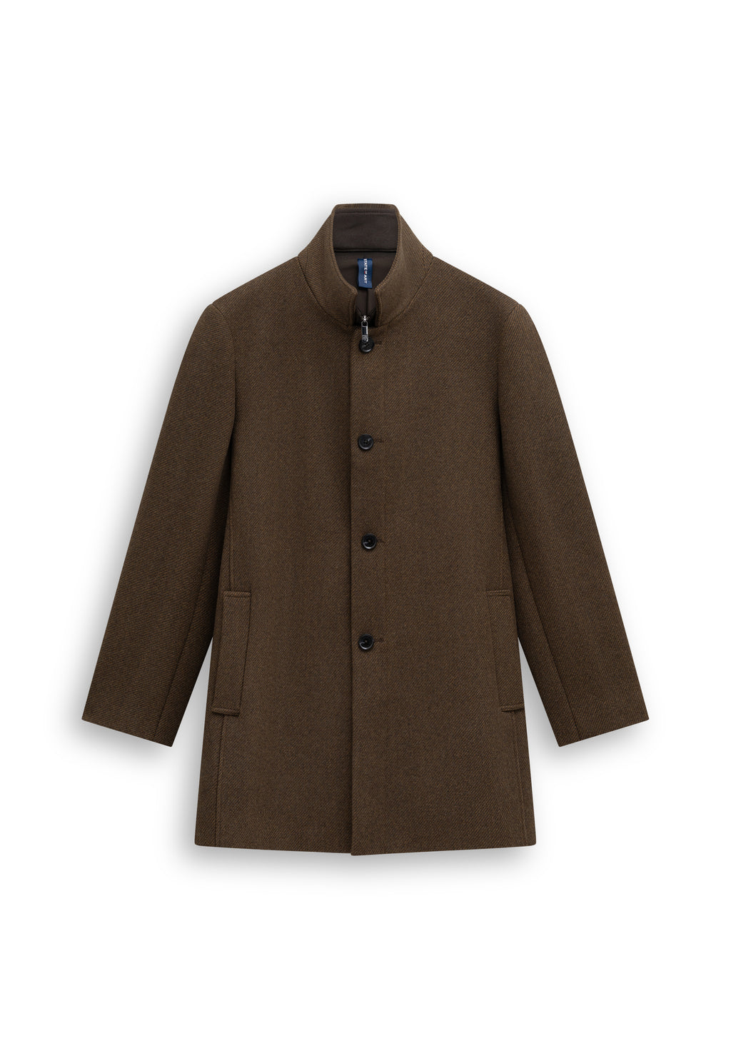 Manteau chiné avec empiècement zippé