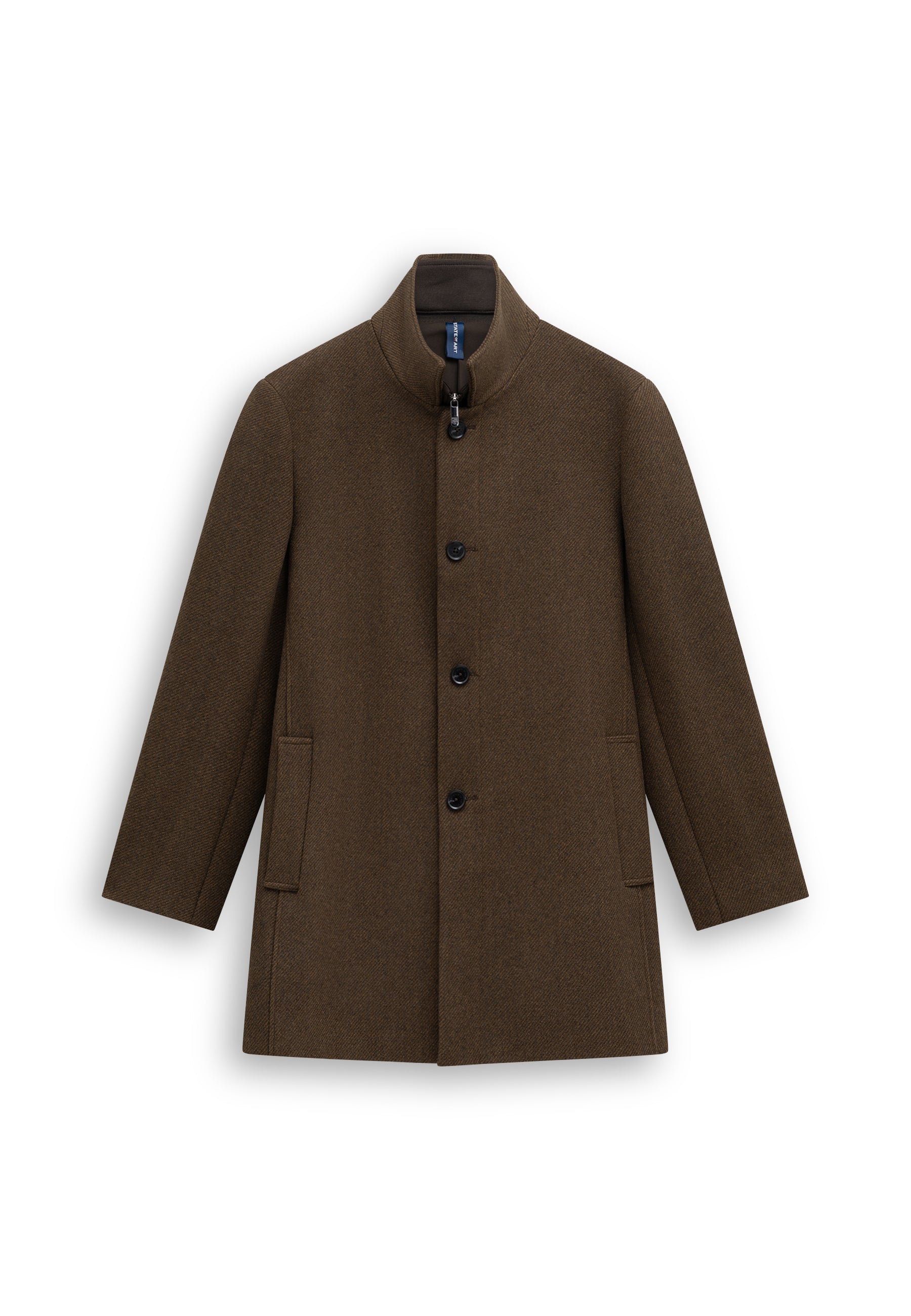 Manteau chiné avec empiècement zippé