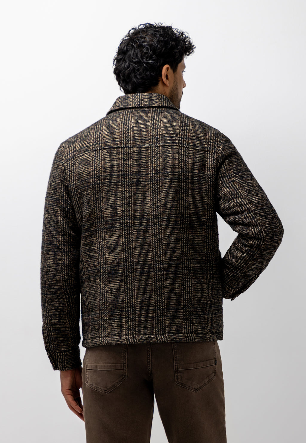 Veste à carreaux avec grandes poches à rabat