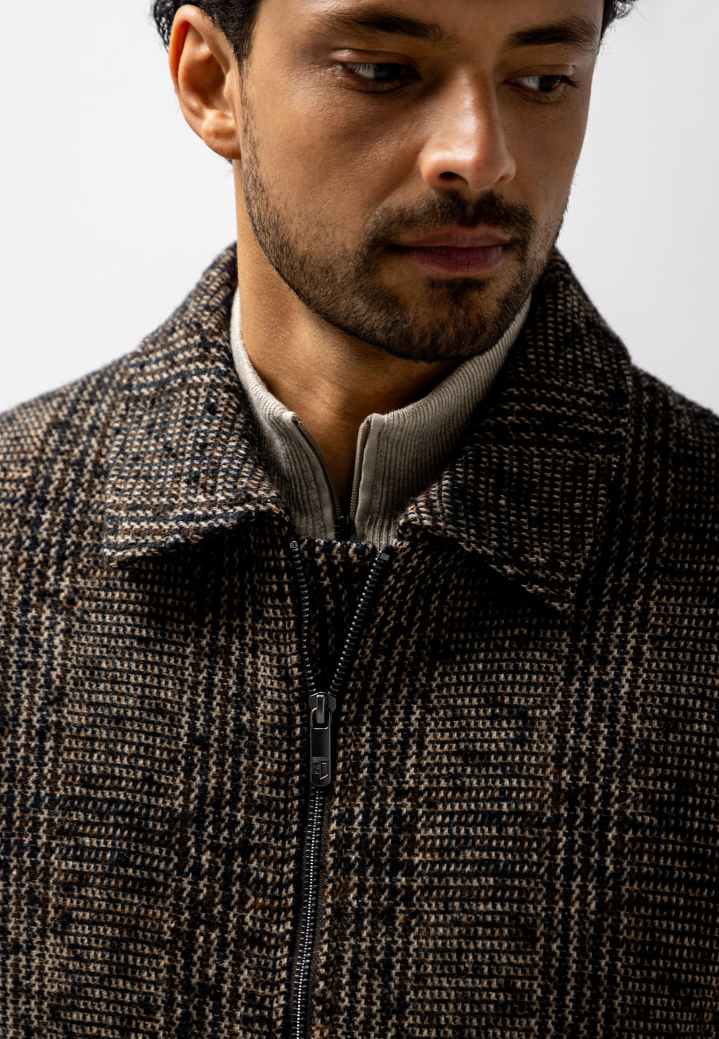 Veste à carreaux avec grandes poches à rabat