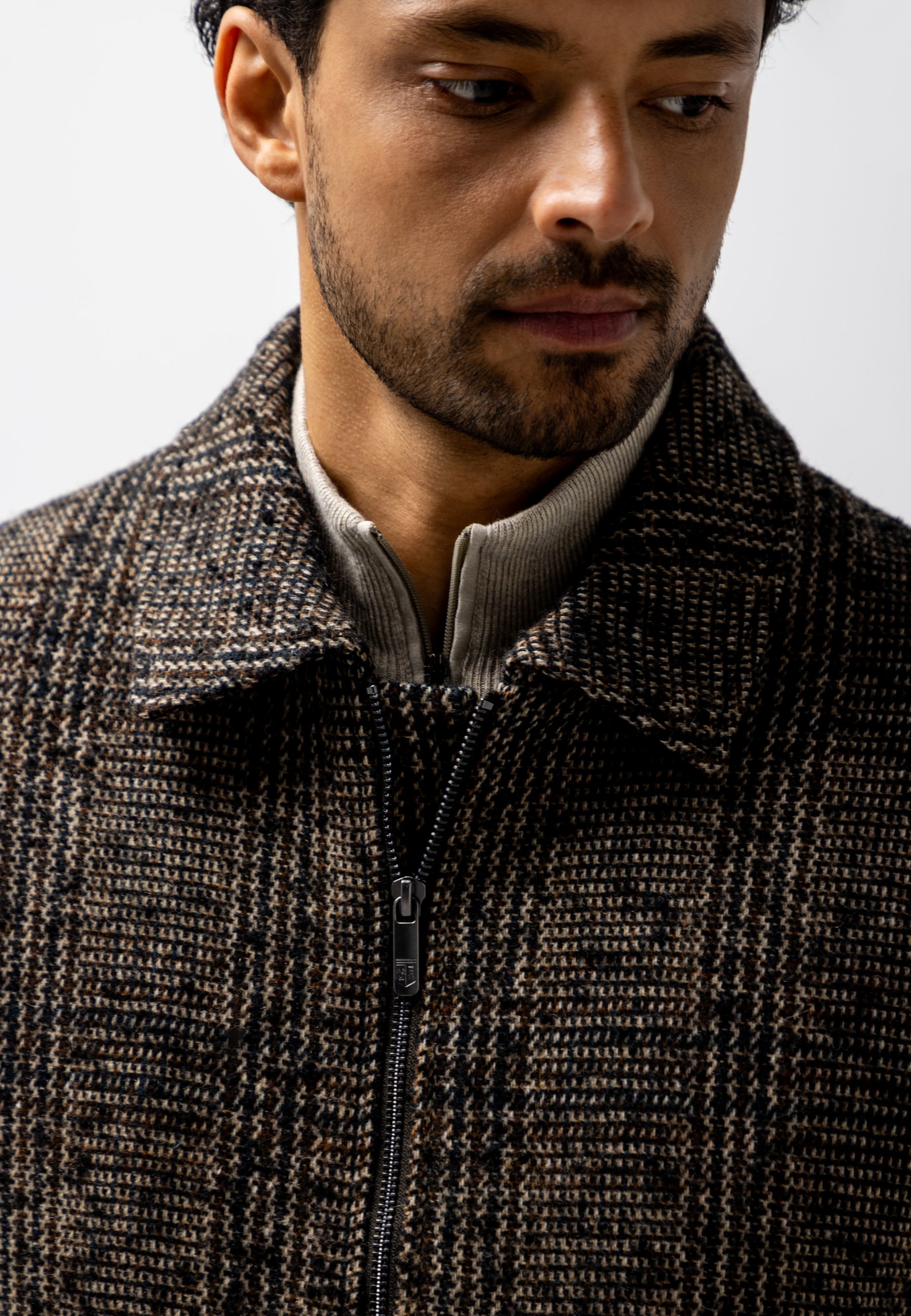 Veste à carreaux avec grandes poches à rabat