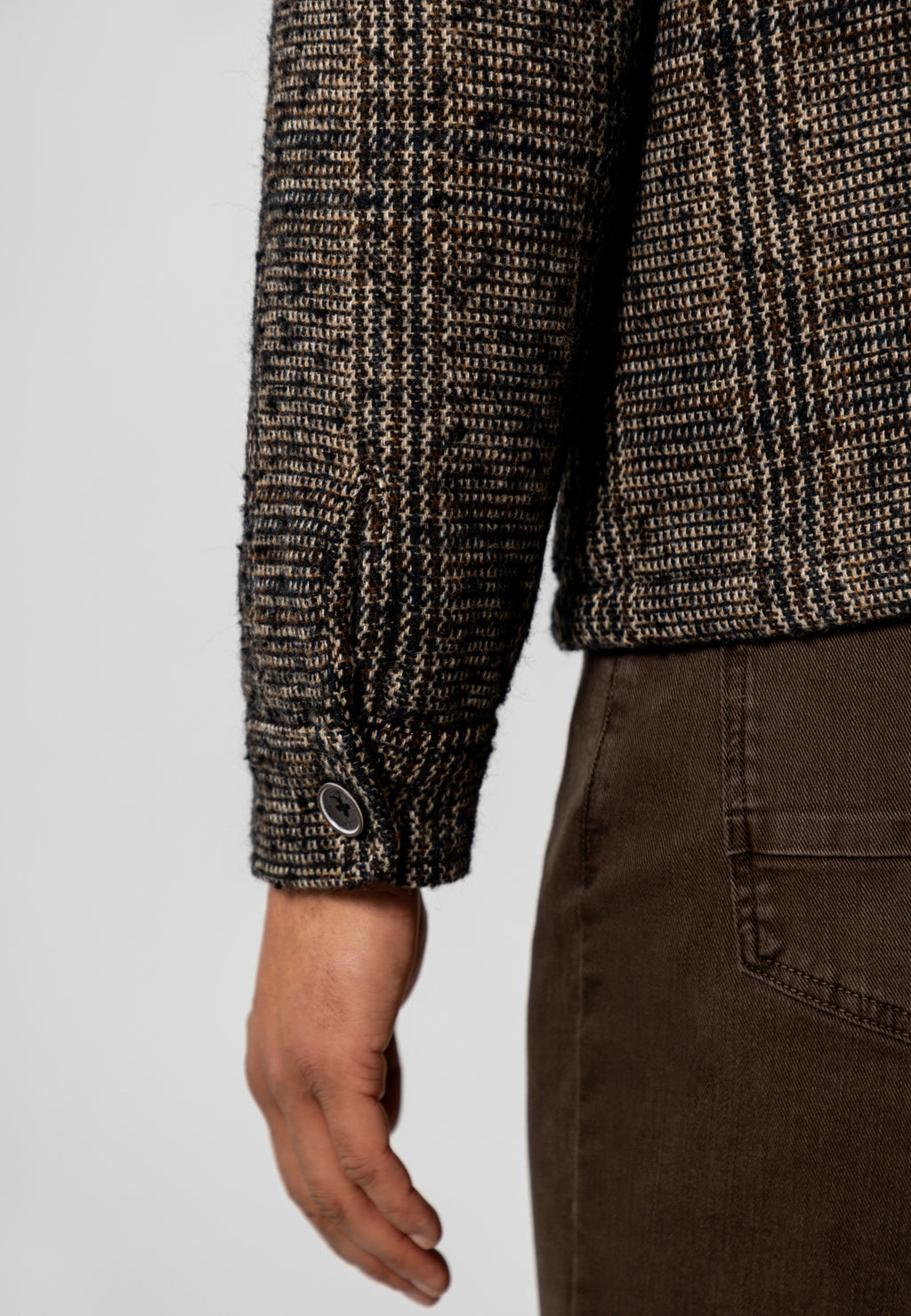 Veste à carreaux avec grandes poches à rabat