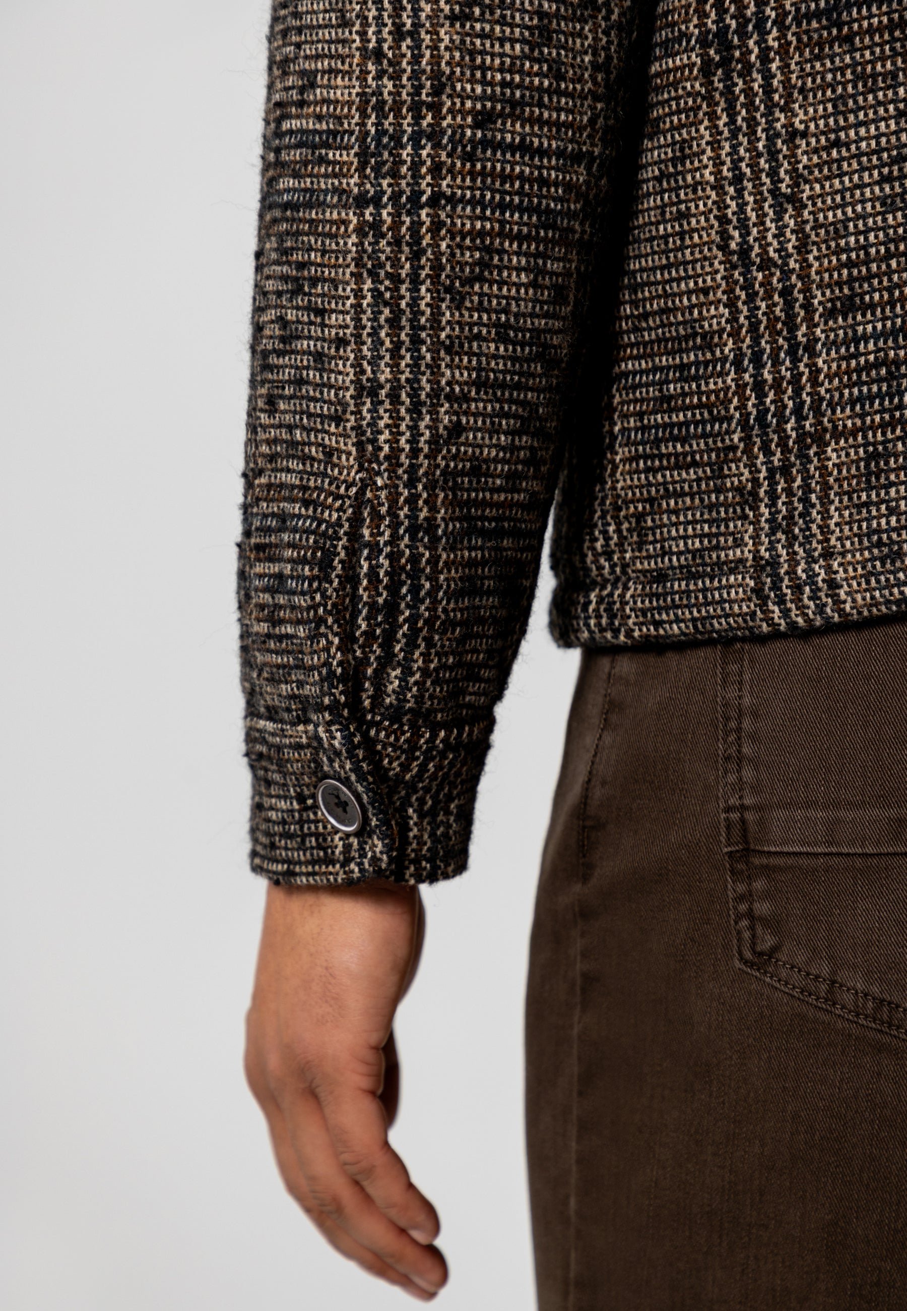 Veste à carreaux avec grandes poches à rabat