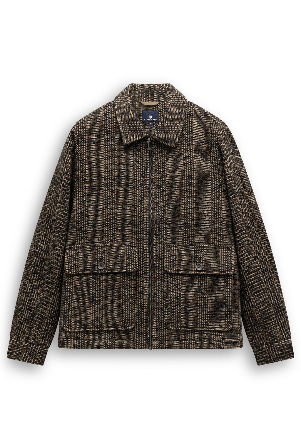 Veste à carreaux avec grandes poches à rabat