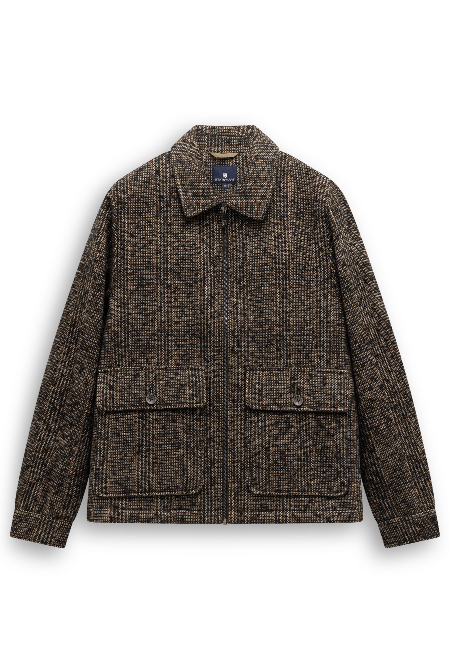 Veste à carreaux avec grandes poches à rabat