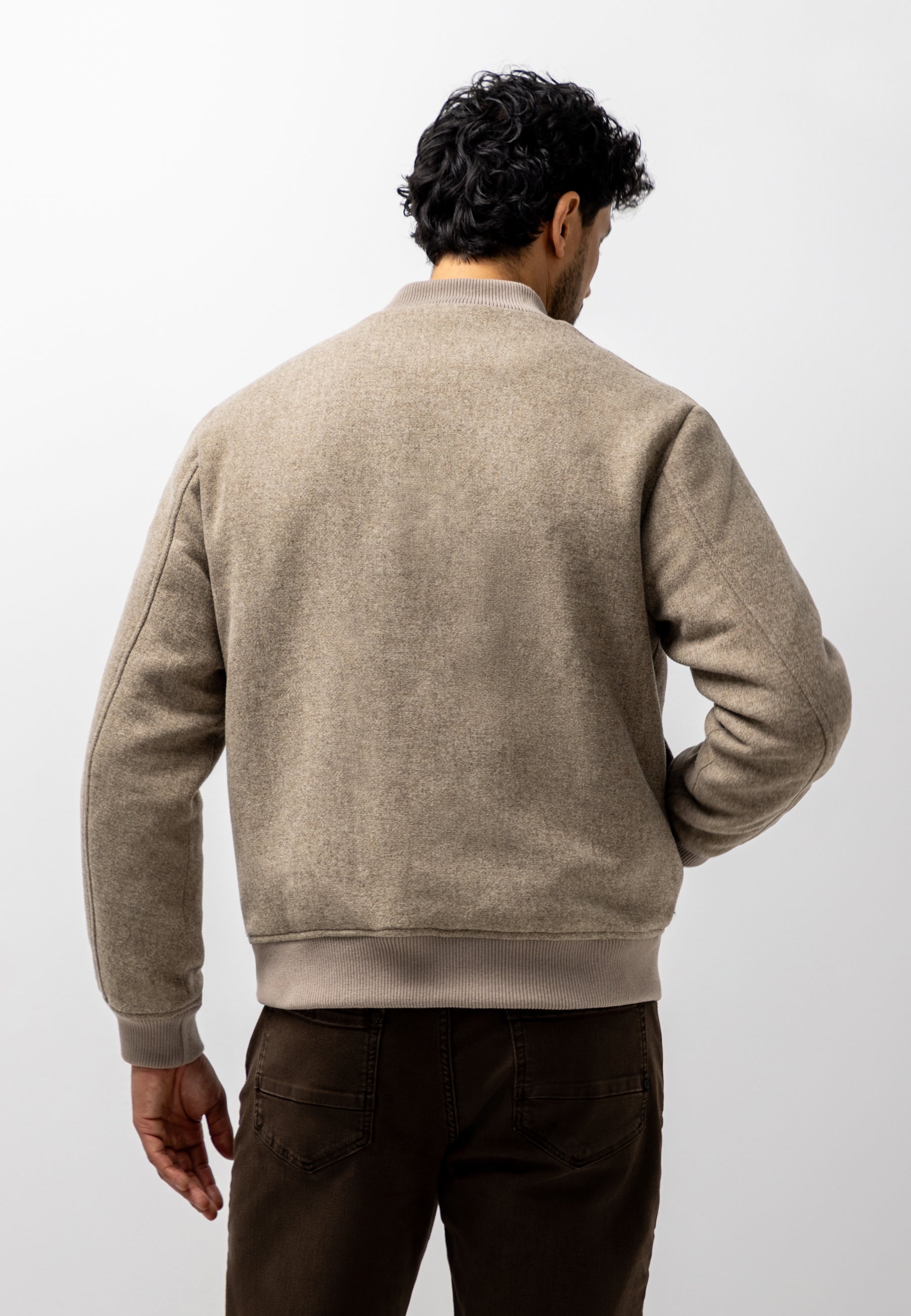 Blouson bomber en laine mélangée