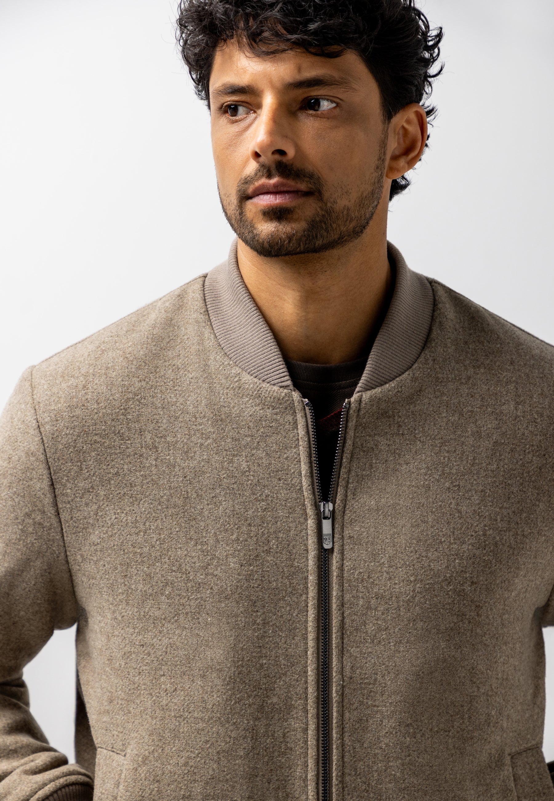 Blouson bomber en laine mélangée