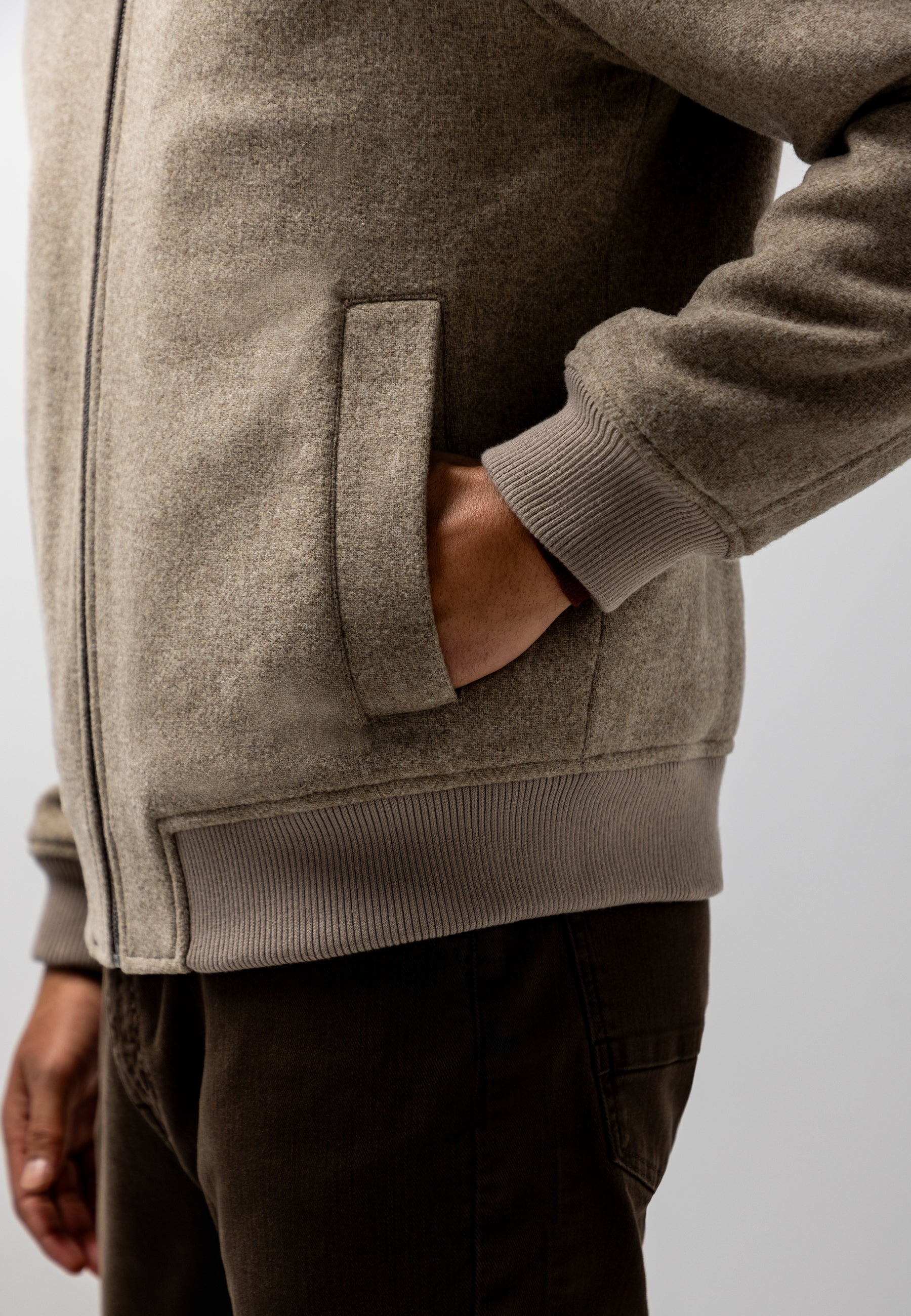 Blouson bomber en laine mélangée