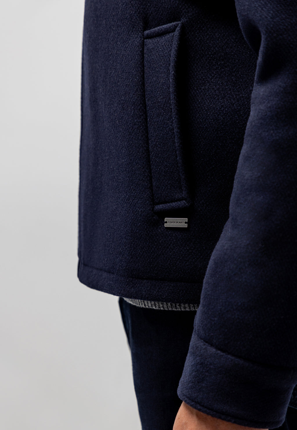 Veste chinée à col en velours côtelé
